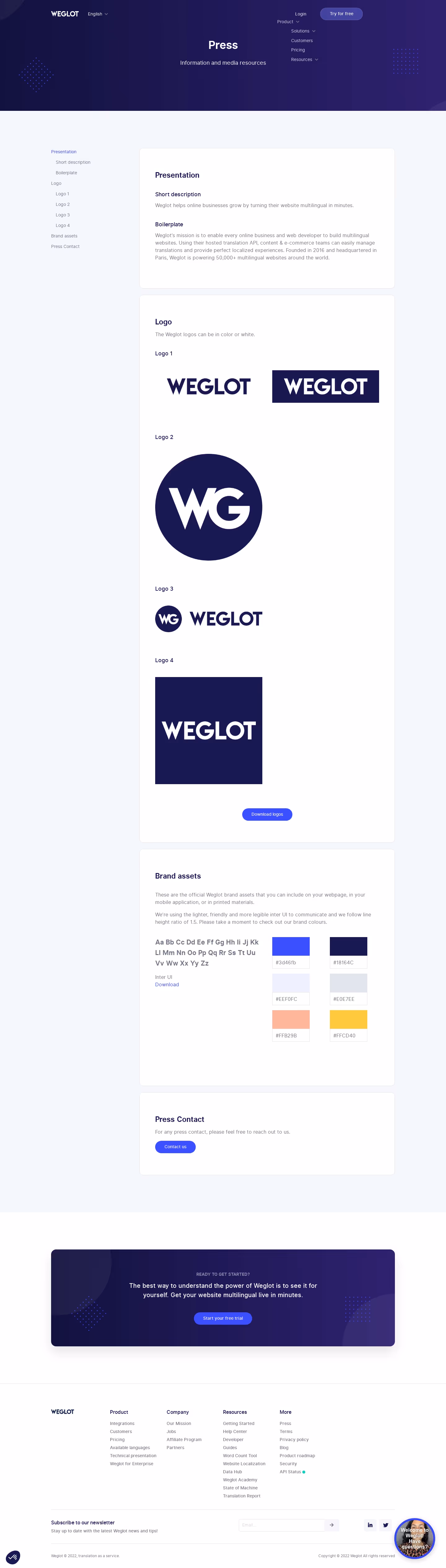 Weglot Press Page
