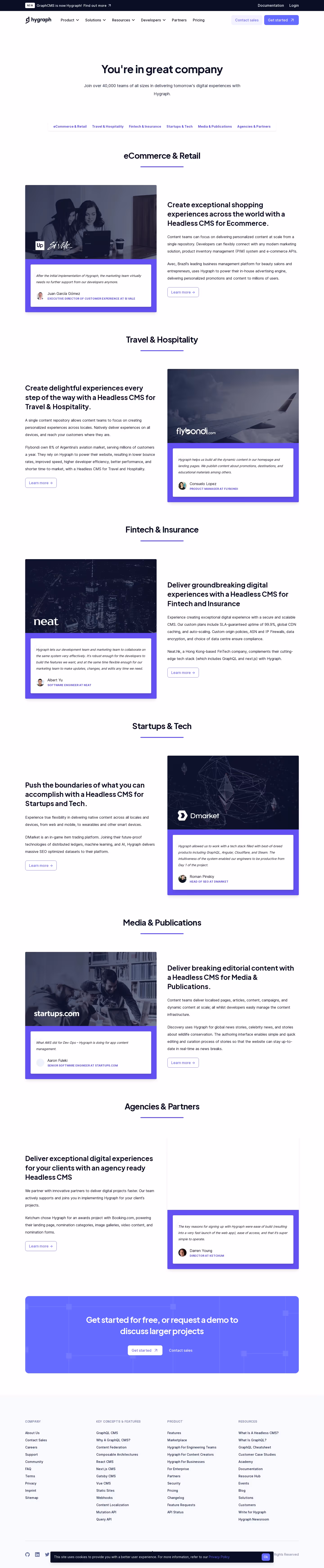 GraphCMS Customers Page