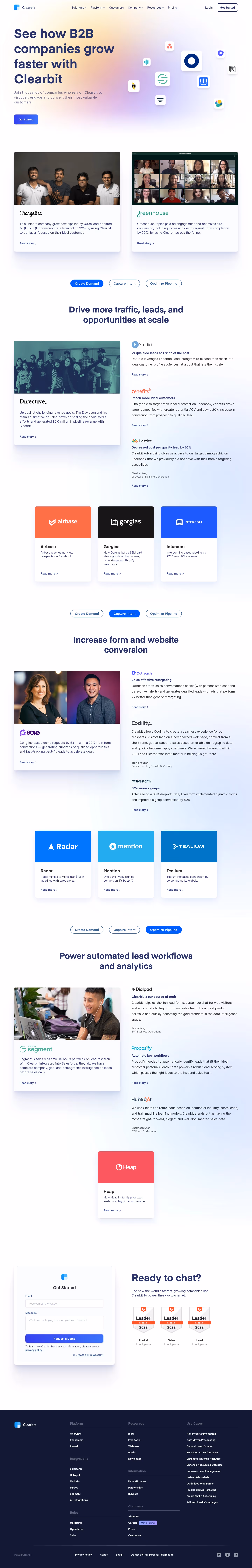 Clearbit Customers Page