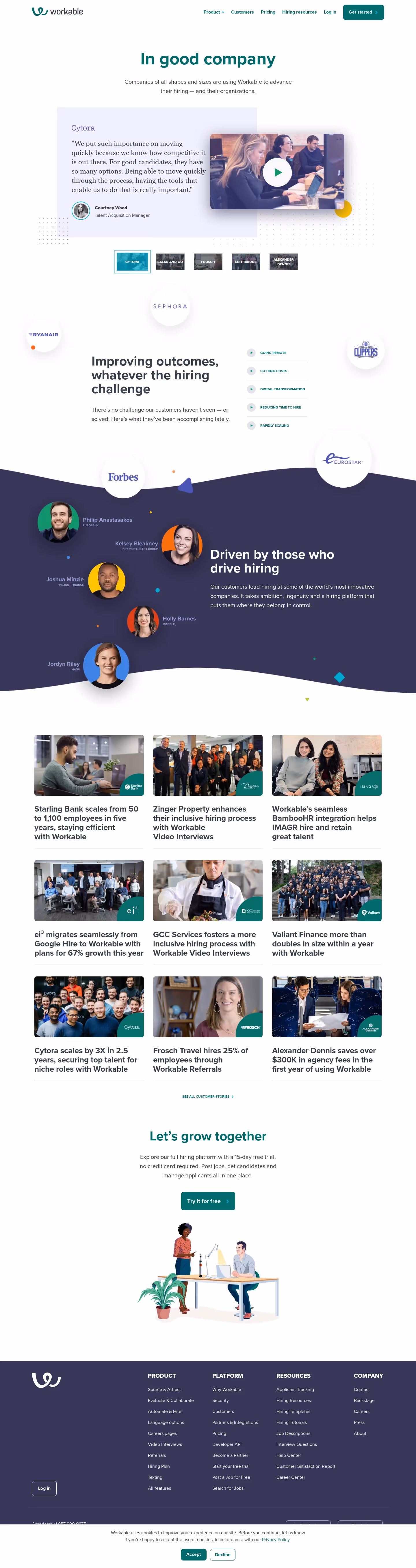 Workable Customers Page