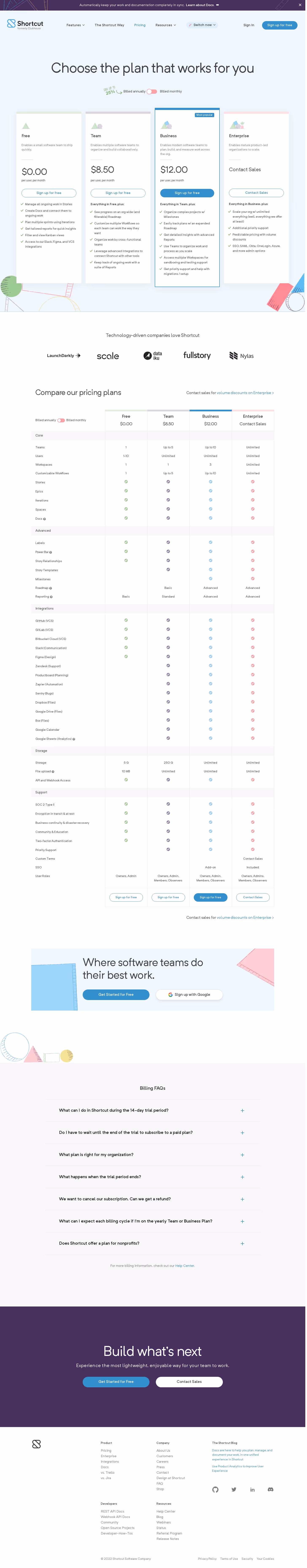 Shortcut lubhouse Pricing Page