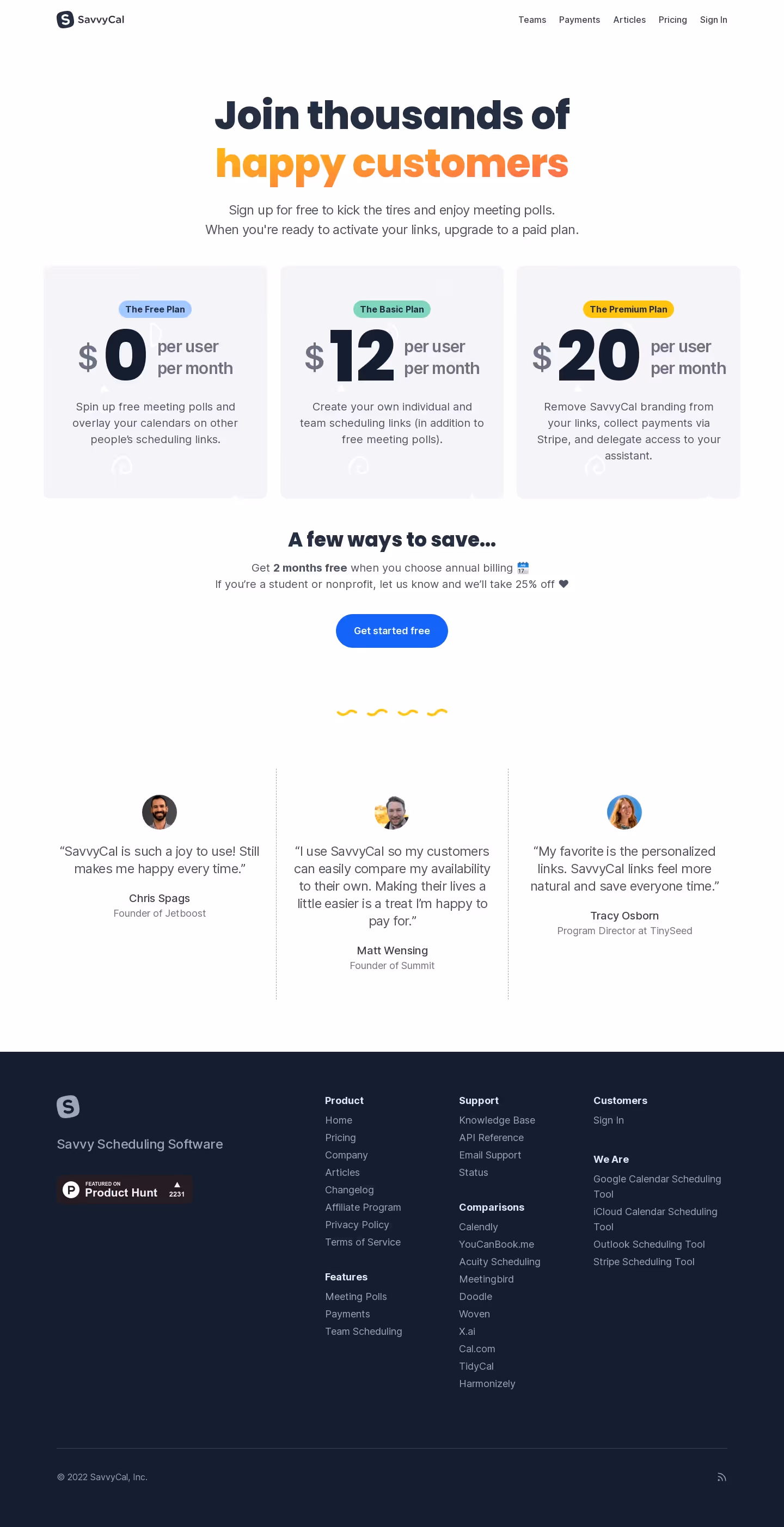 SavvyCal Pricing Page