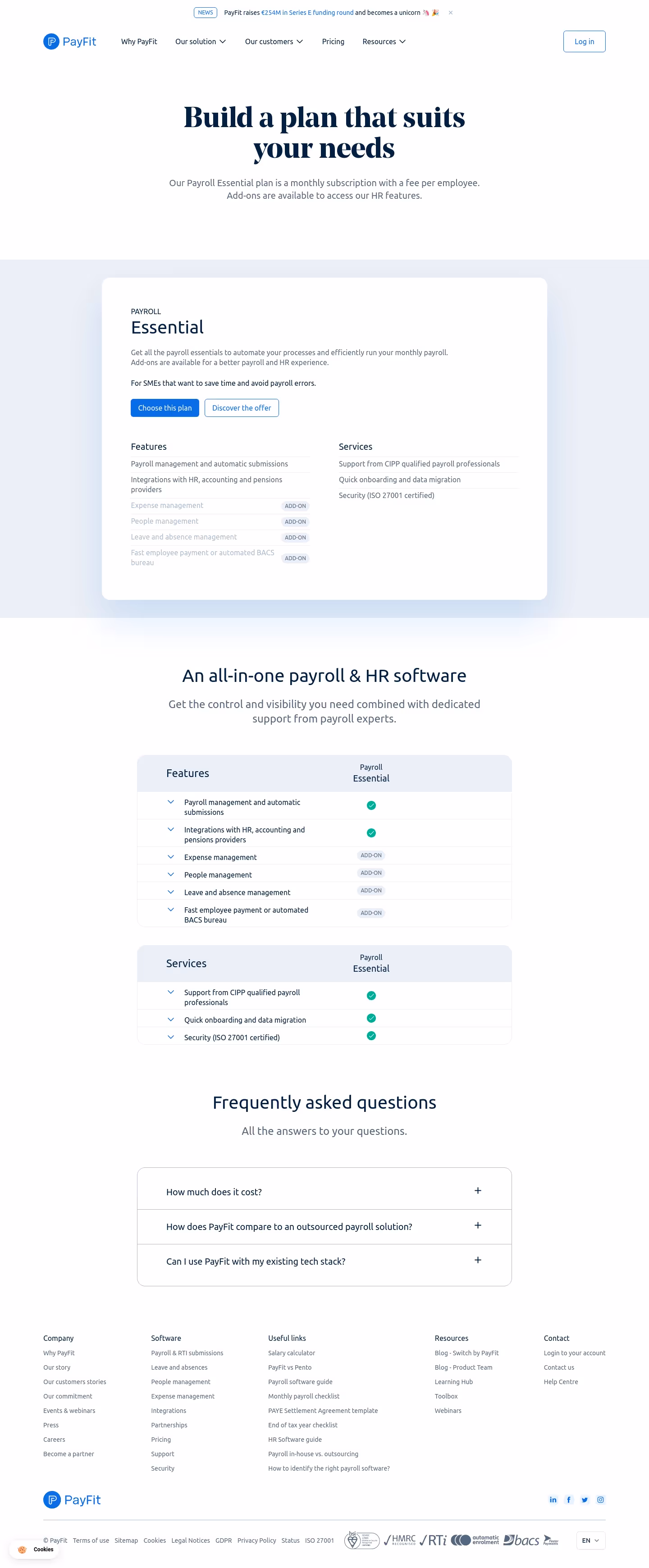 Payfit Pricing Page