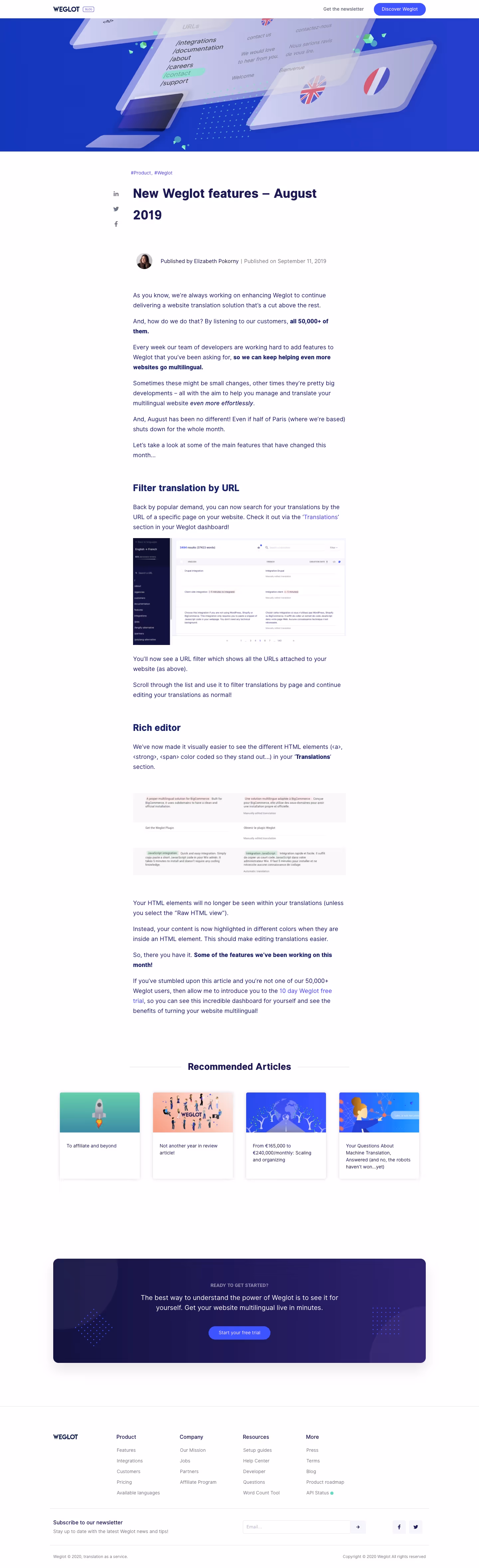 Weglot Product Updates