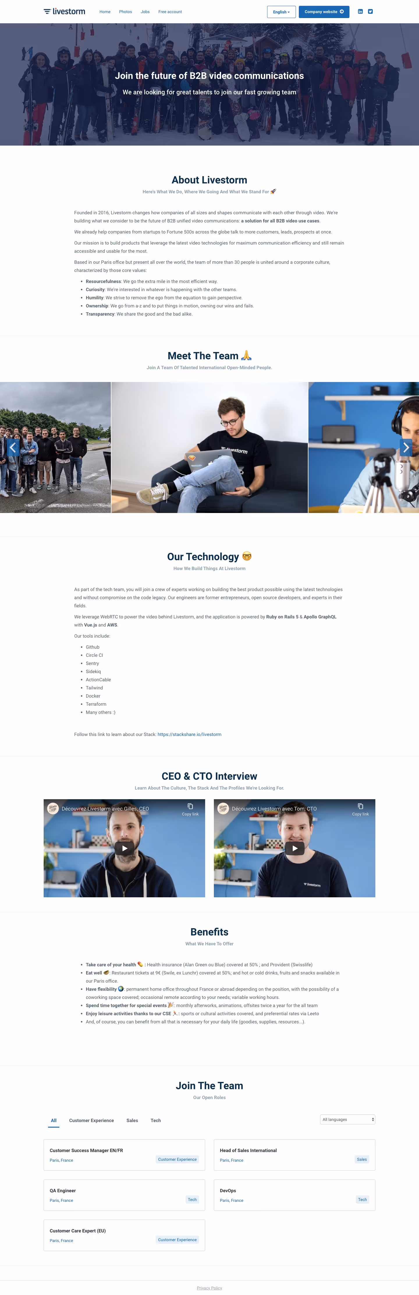 Livestorm Careers Page