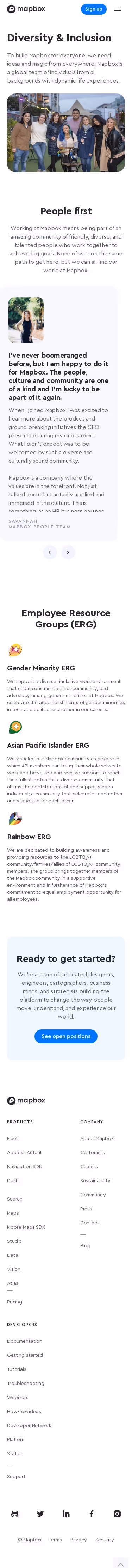 Mapbox Diversity & Inclusion Page