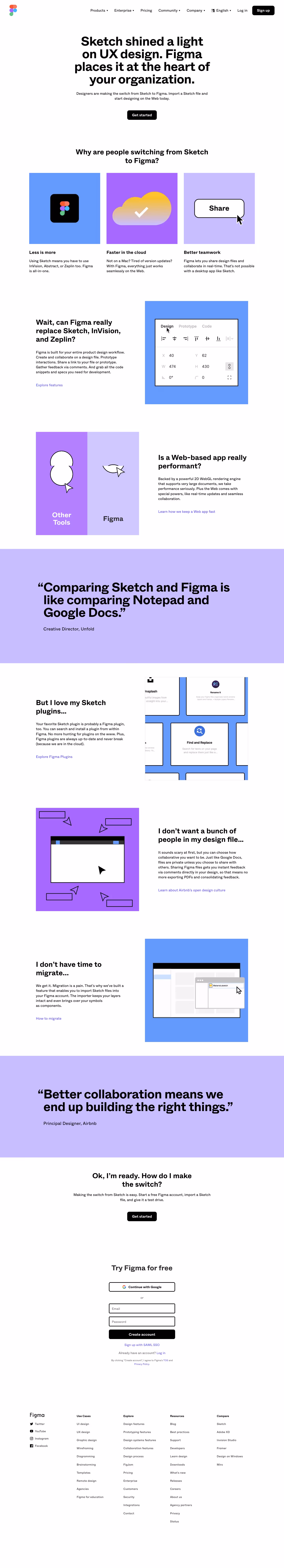 Figma Comparison Page