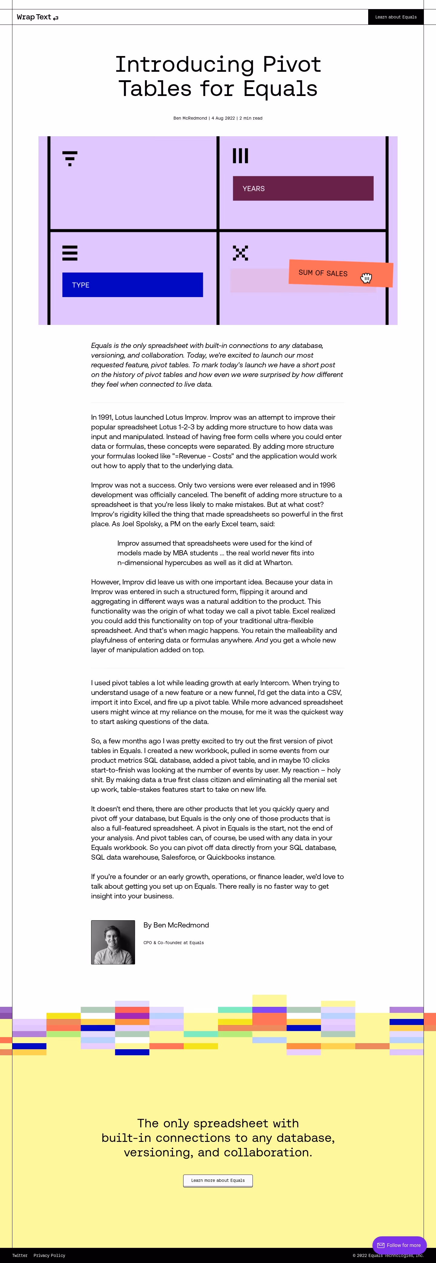 Equals Blog Template