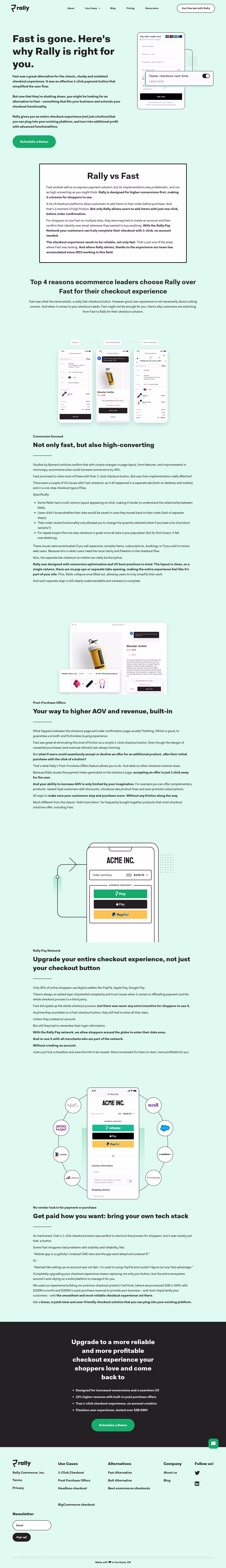 Rally Comparison Page