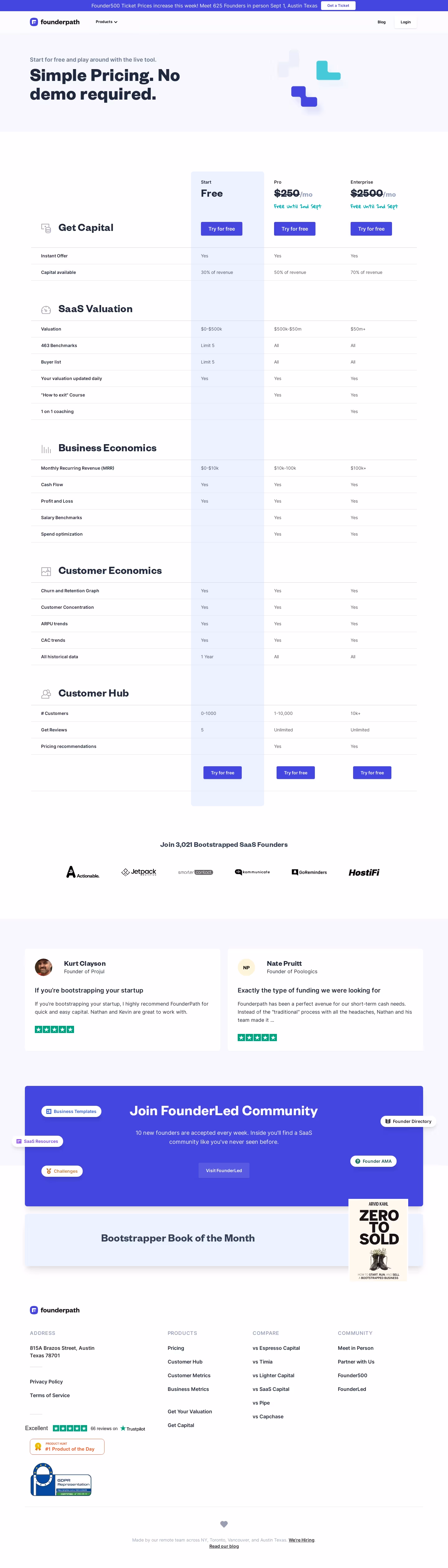 Founderpath Pricing Page