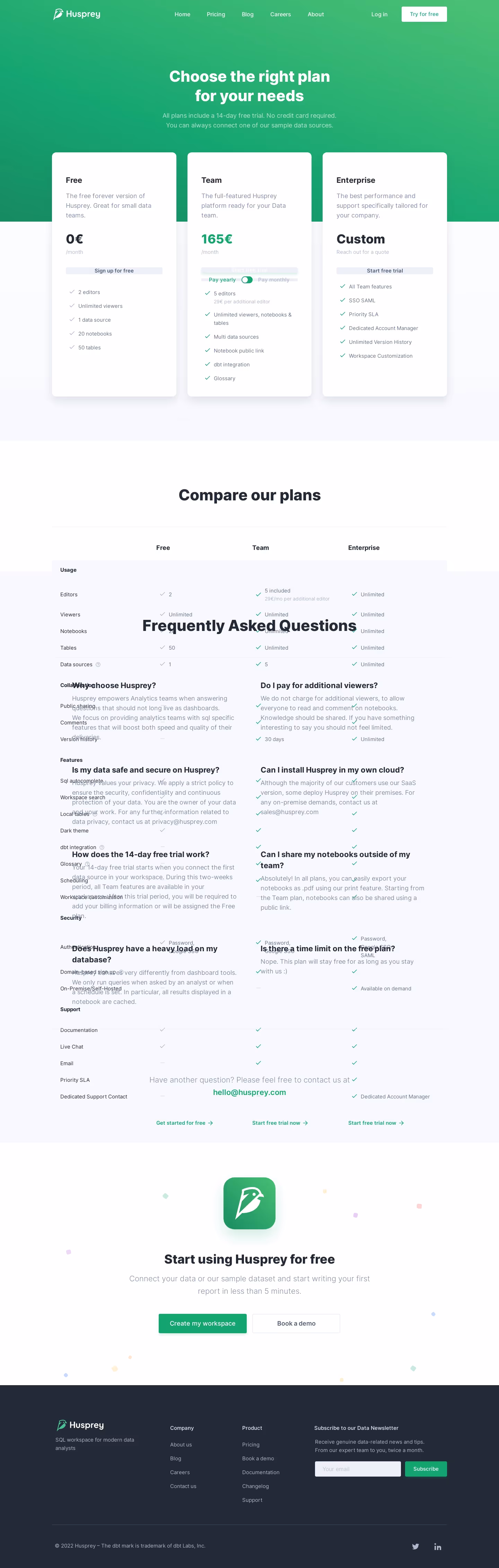 Huspray Pricing Page