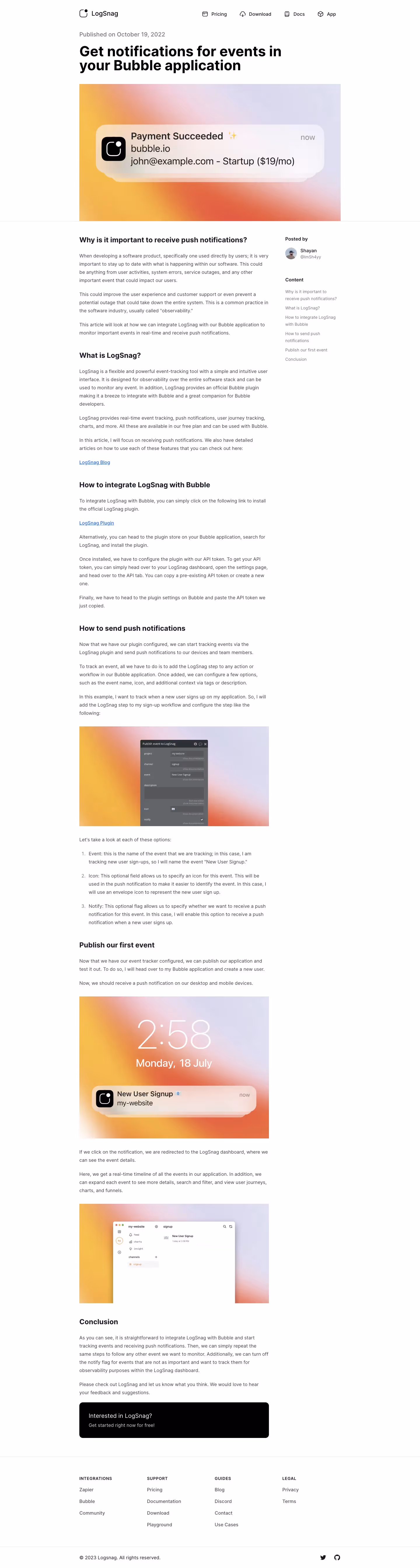 Logsnag Blog Template