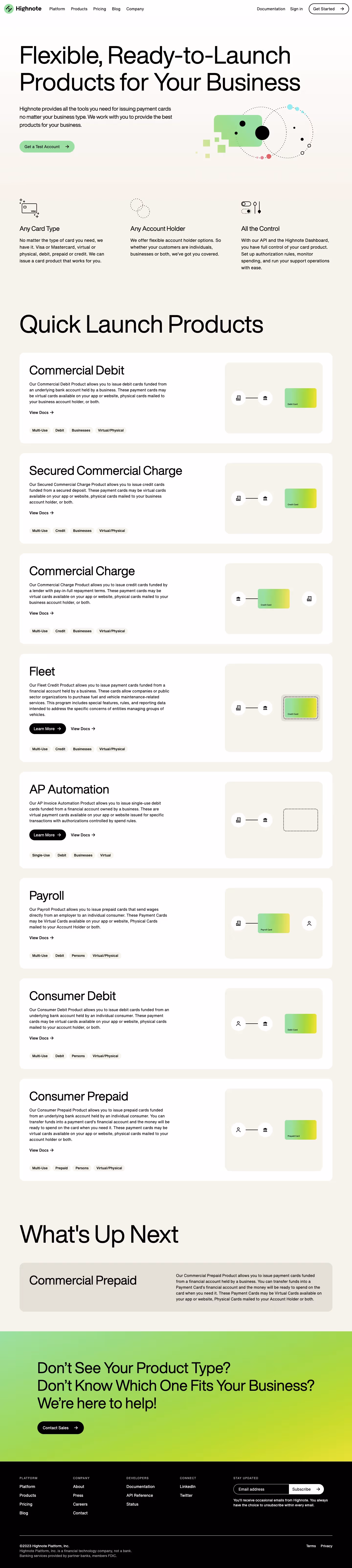 Highnote Features Page