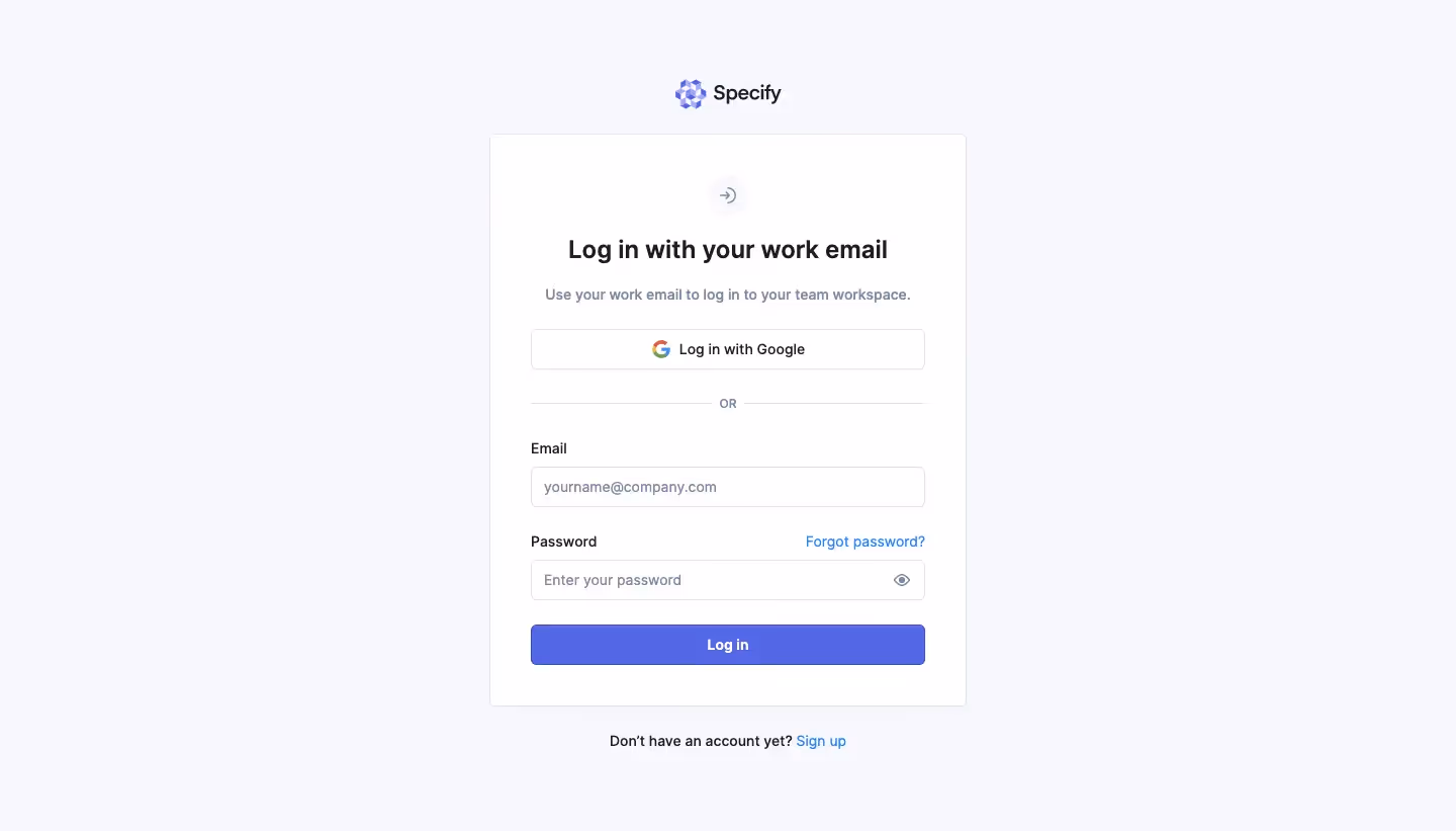 Specify Login