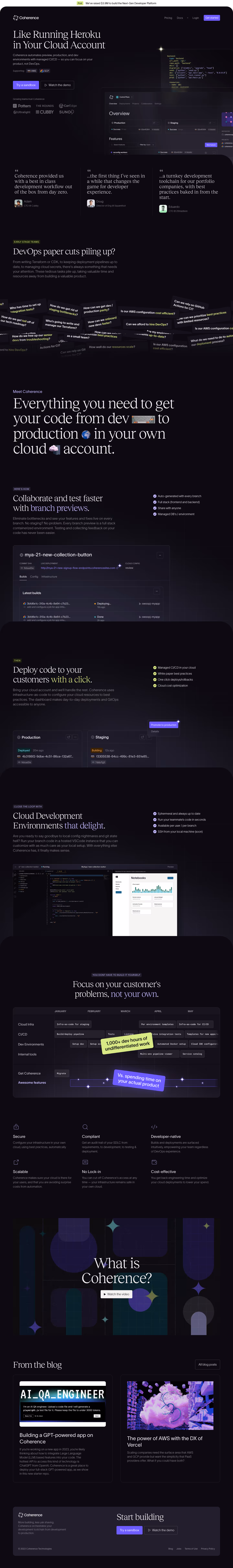 Coherence Landing Page