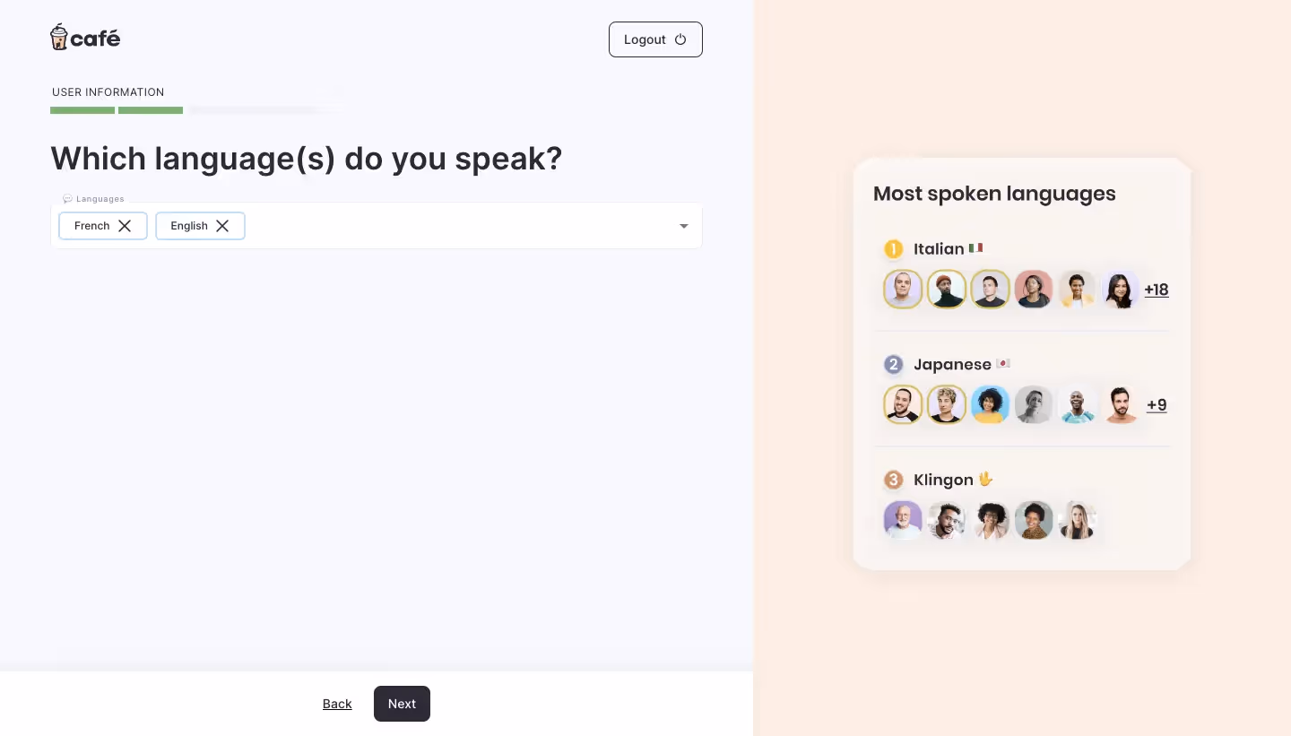 Café Language Setup