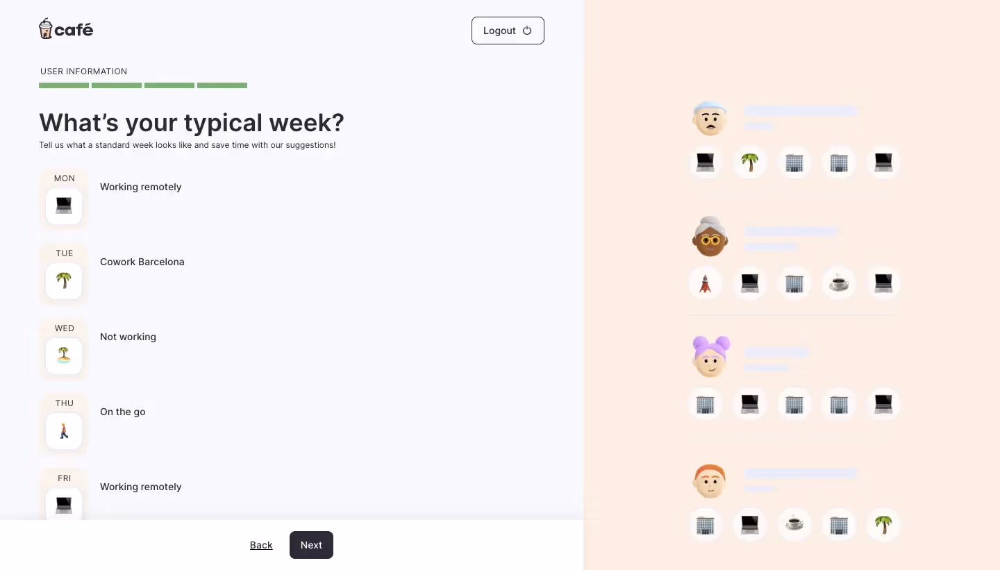 Café Schedule Setup