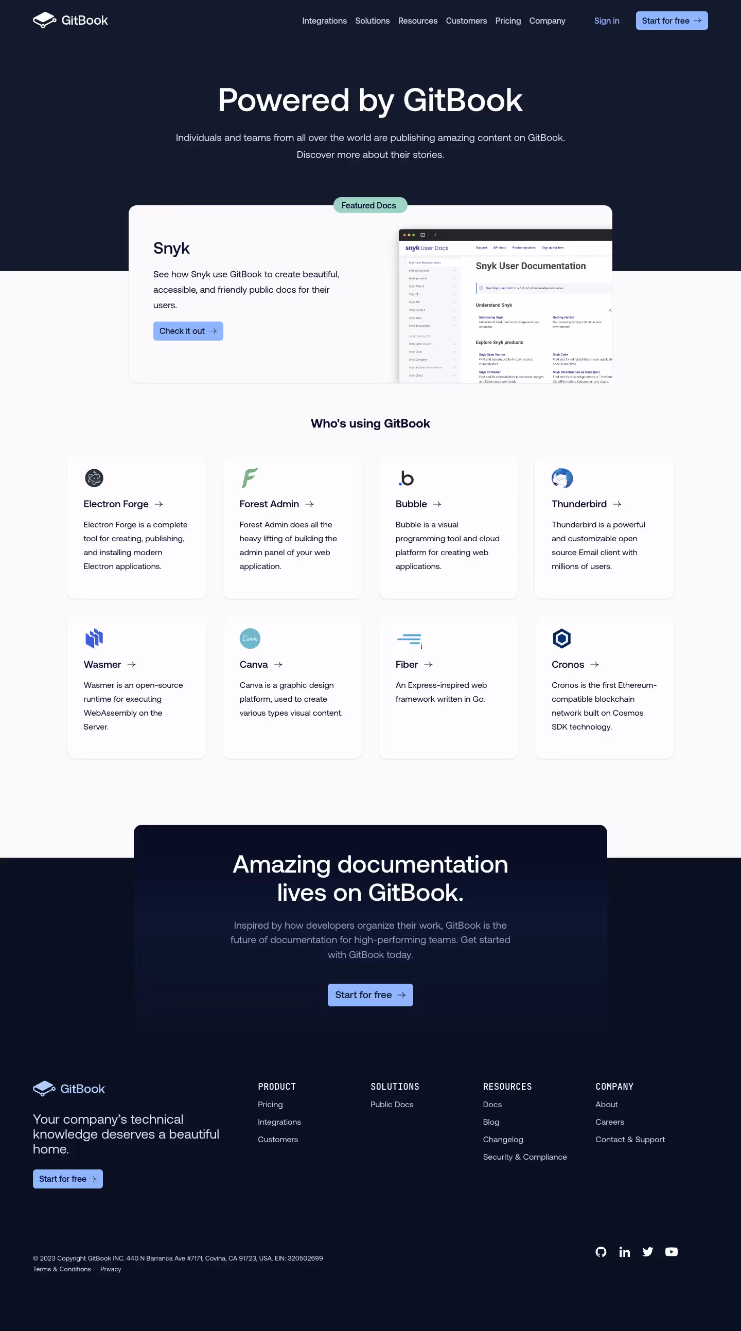 GitBook Customers Page