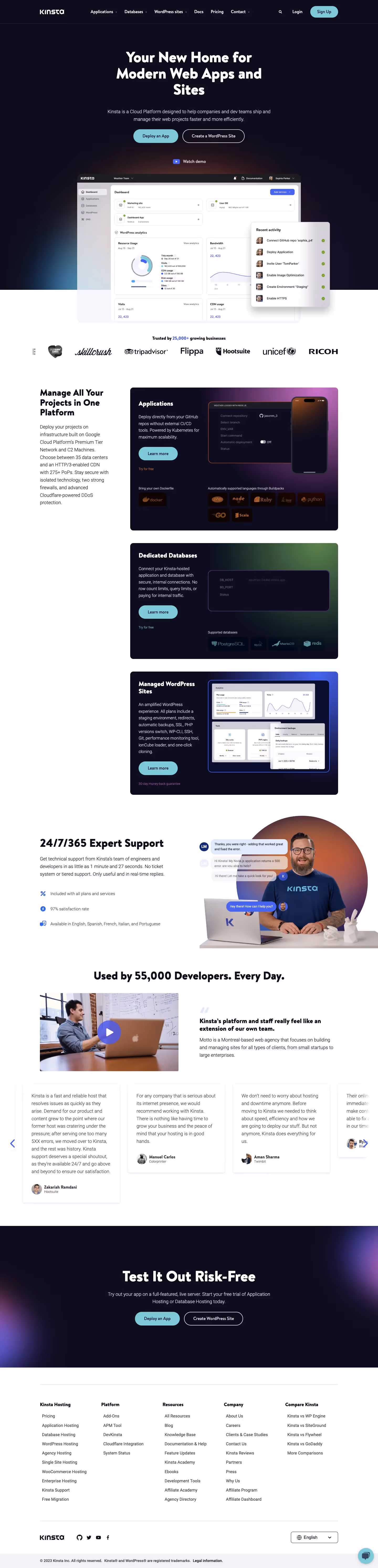 Kinsta Landing Page