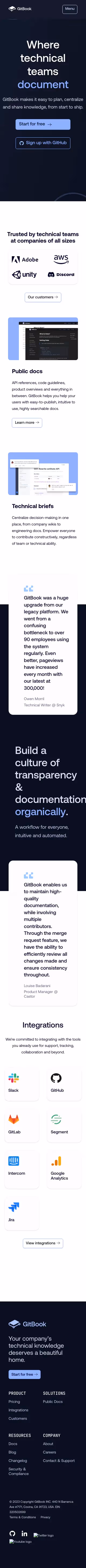 GitBook Landing Page