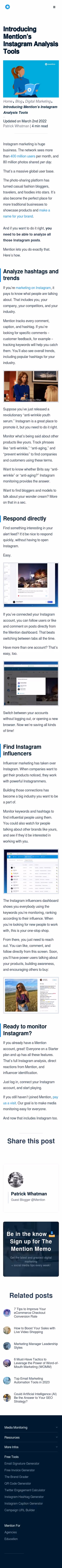 Mention ntroducing ’s Instagram Analysis Tools