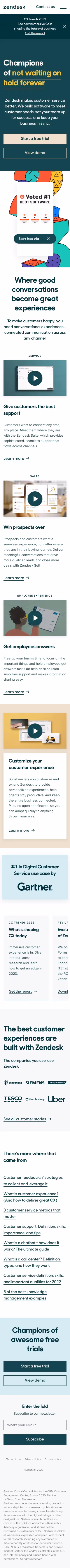 Zendesk Landing Page