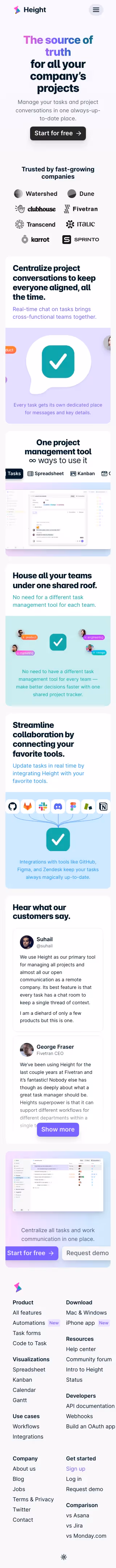 Height Early Access Page