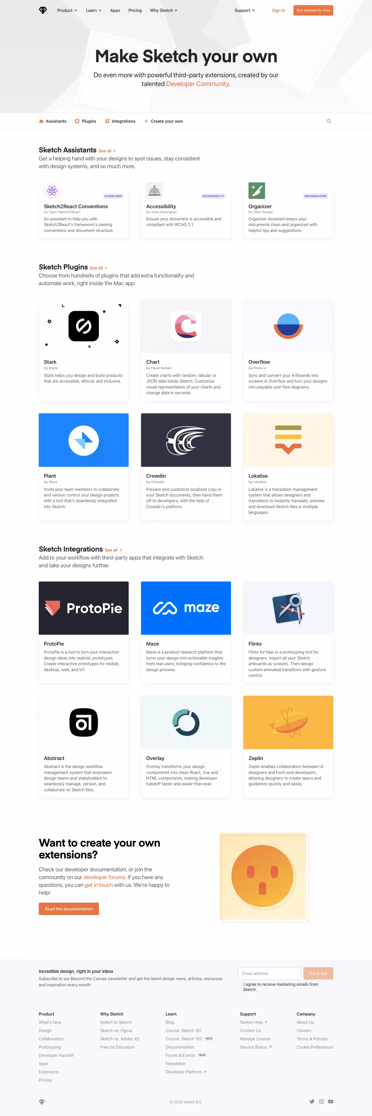 Sketch Integrations Page