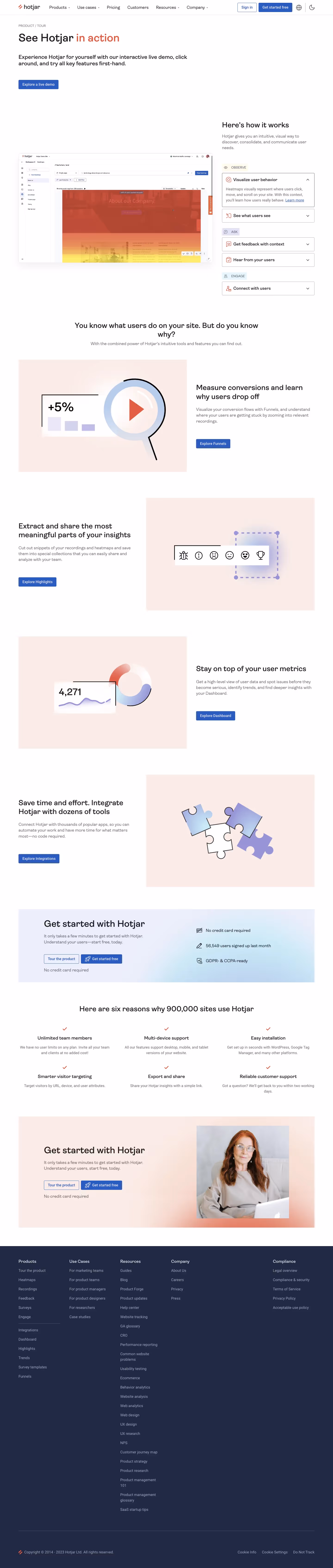 Hotjar Features Page