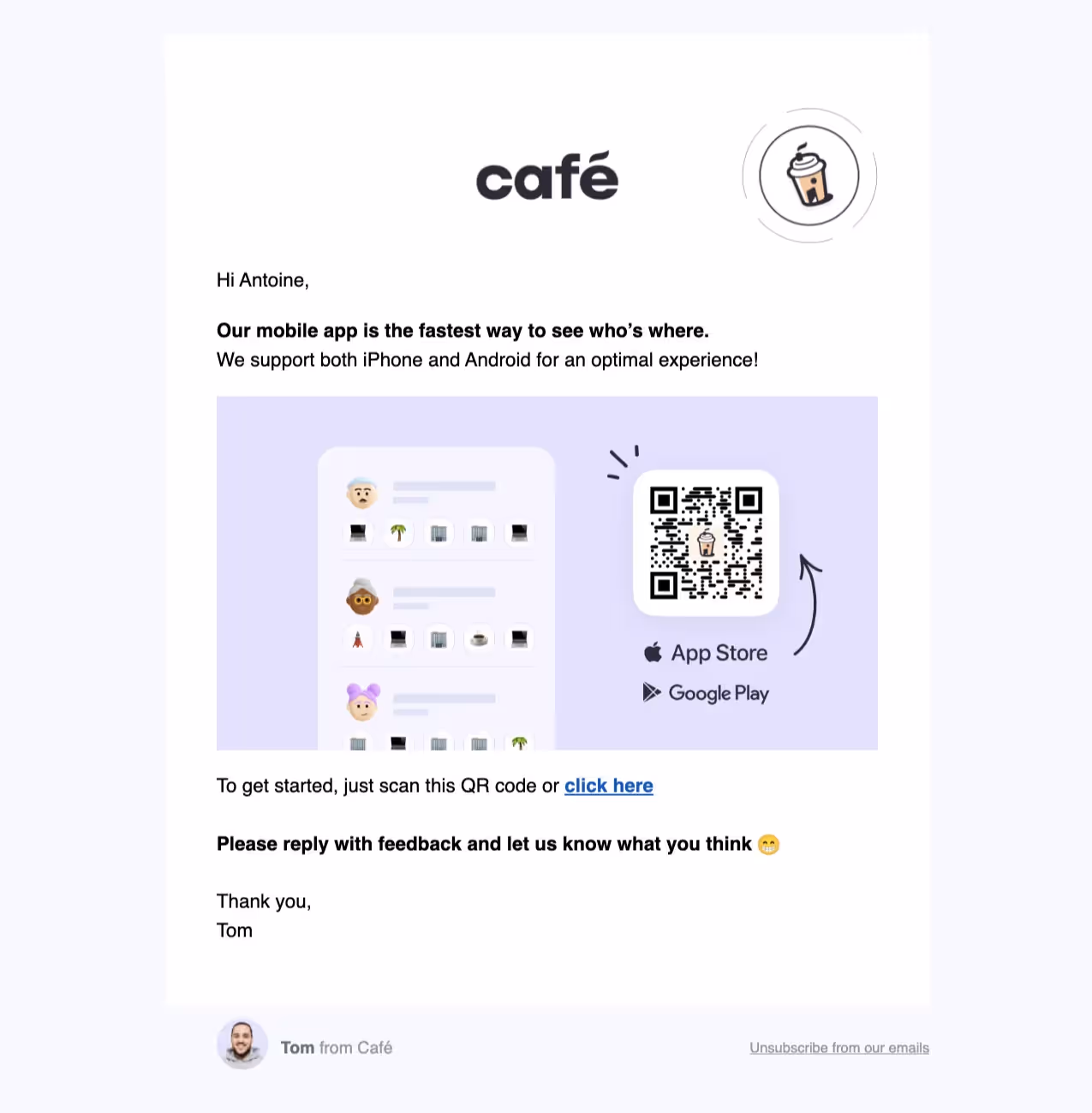Café Onboarding Email