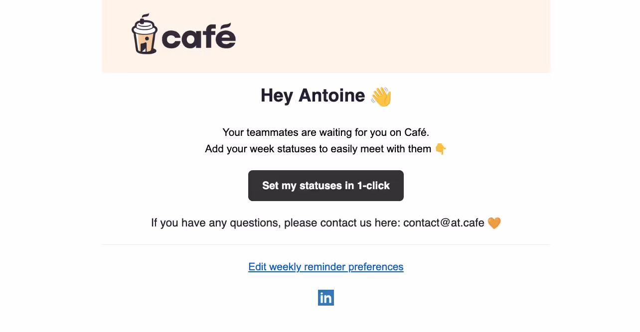 Café Activation Emails