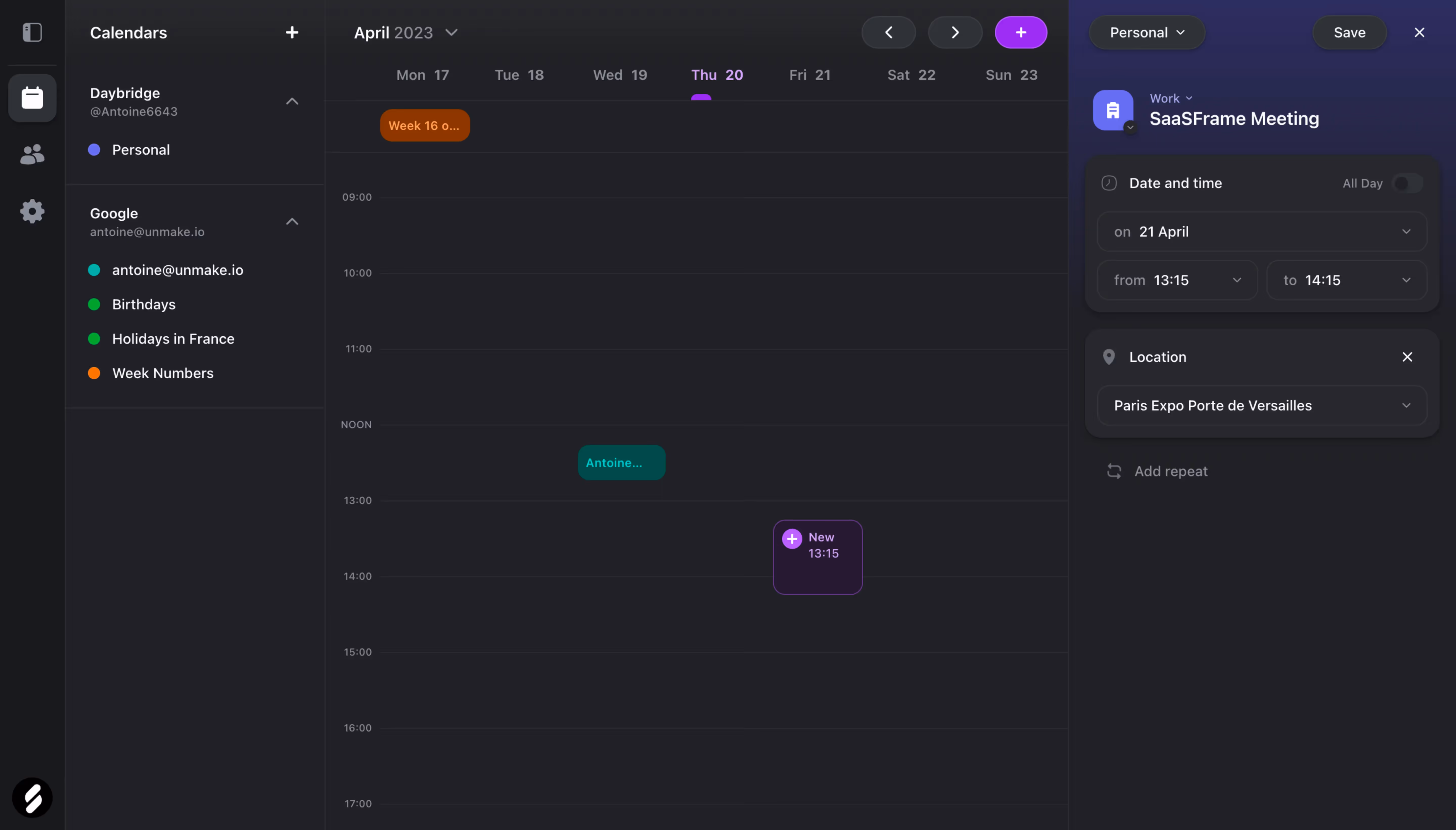 Daybrigde Create An Event