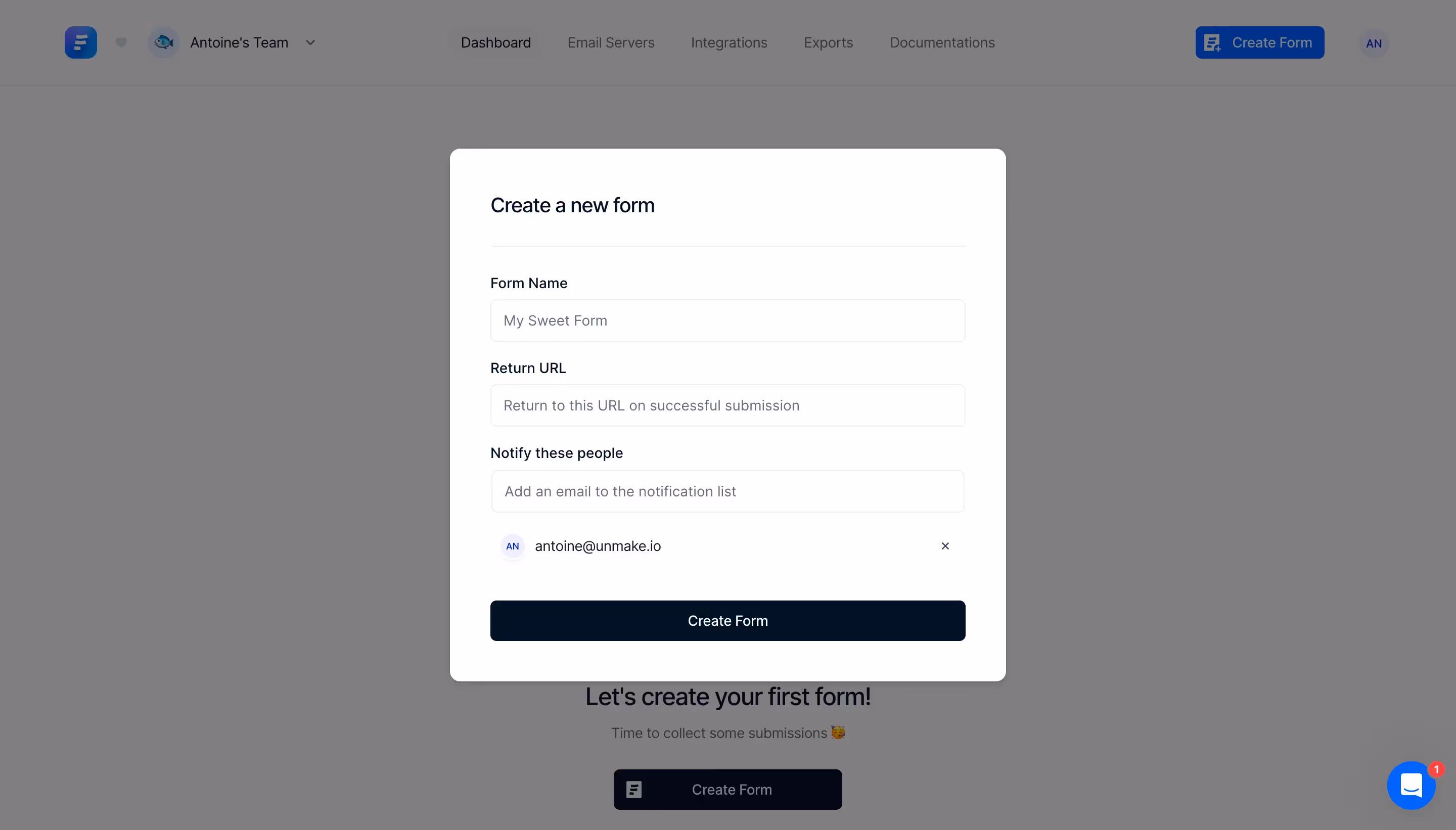 Formcarry Create A Form