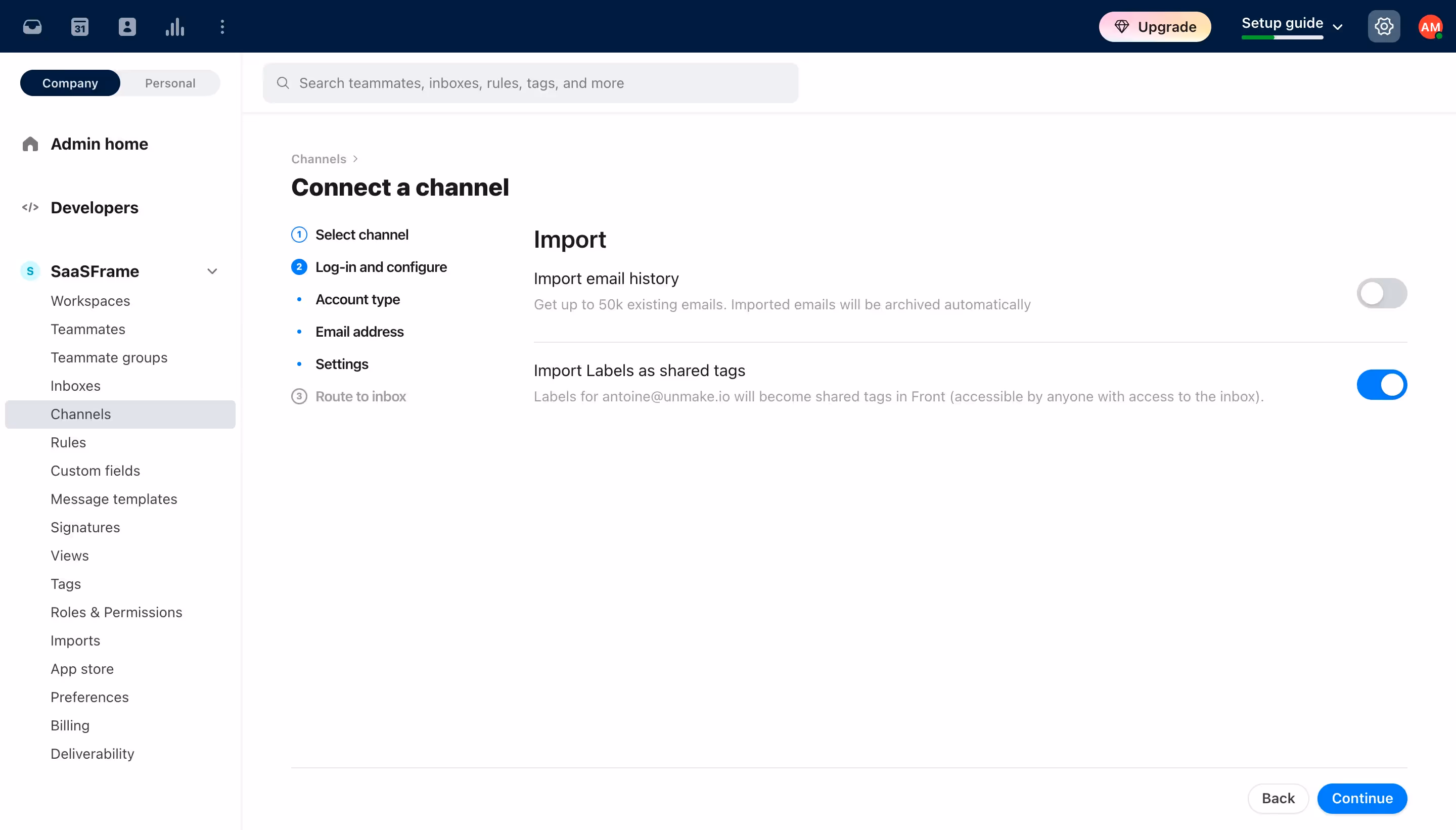 Front Connect A Channel