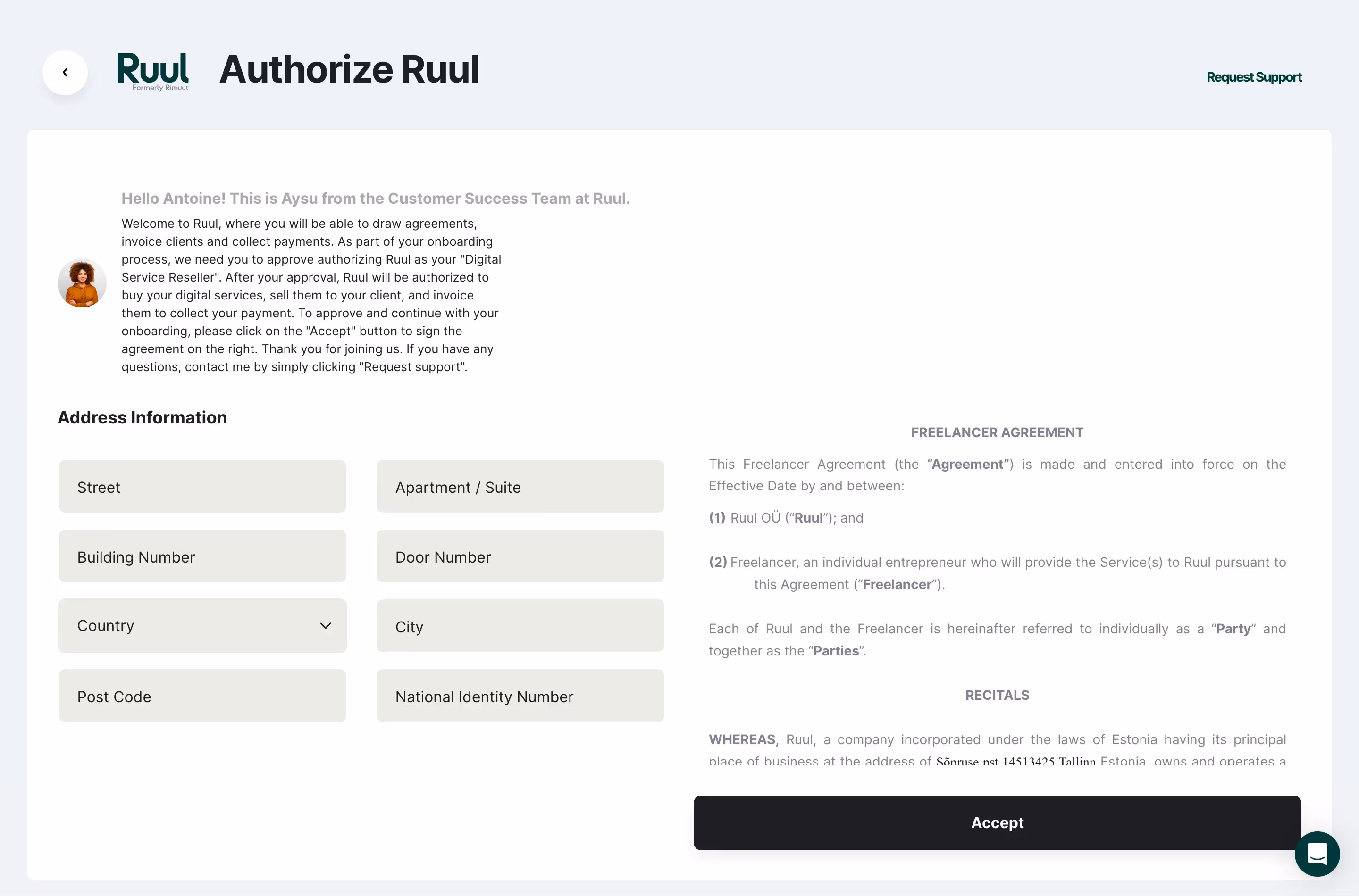 Ruul Sign Agreement