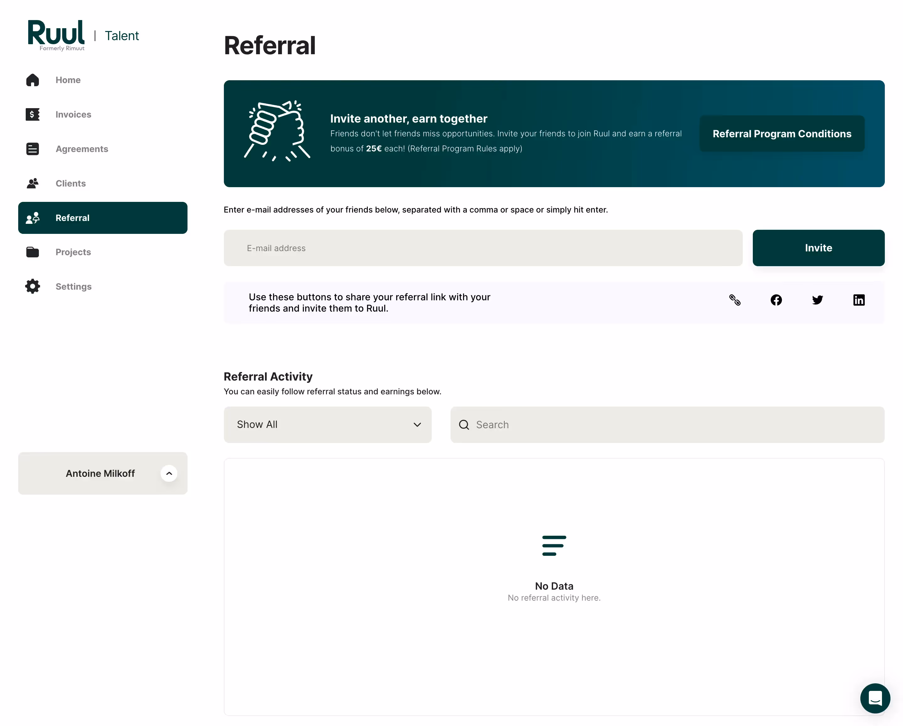 Ruul Referral Dashboard