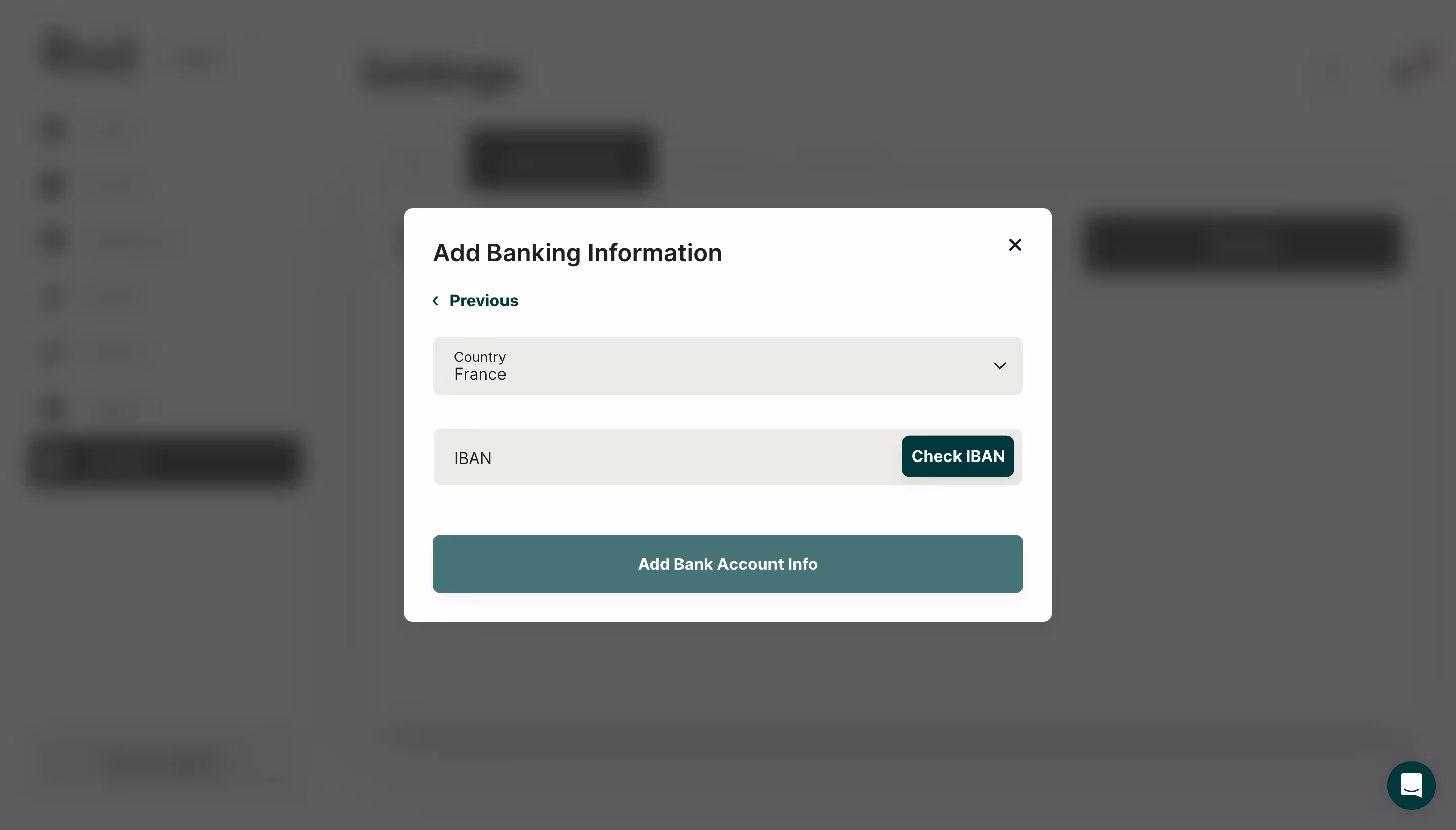 Ruul Add Banking Information