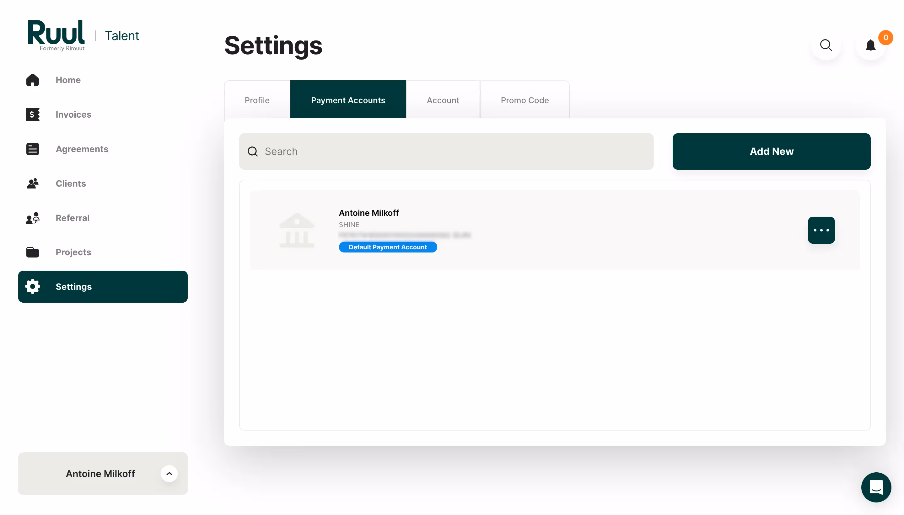Ruul Banking Information Added