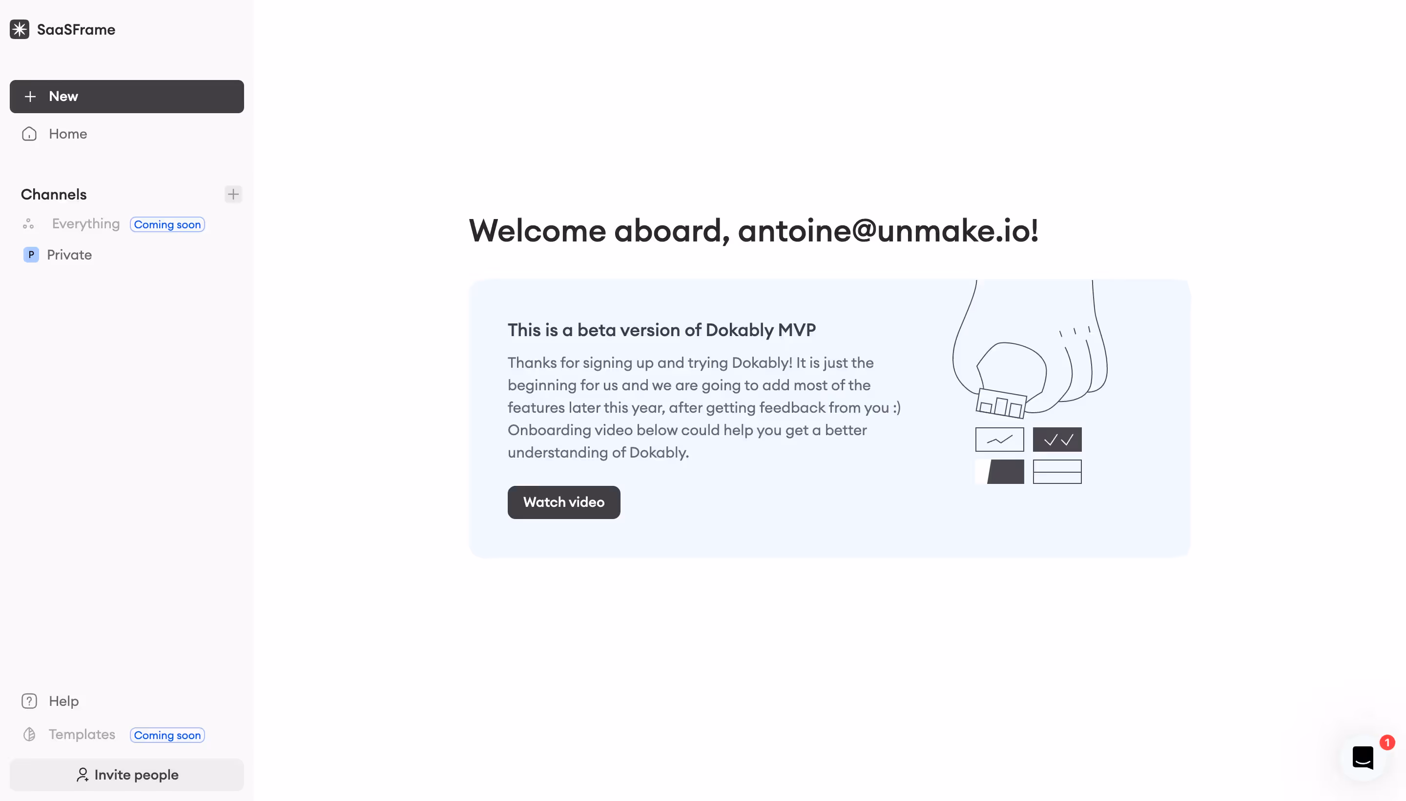 Dokably Welcome Screen