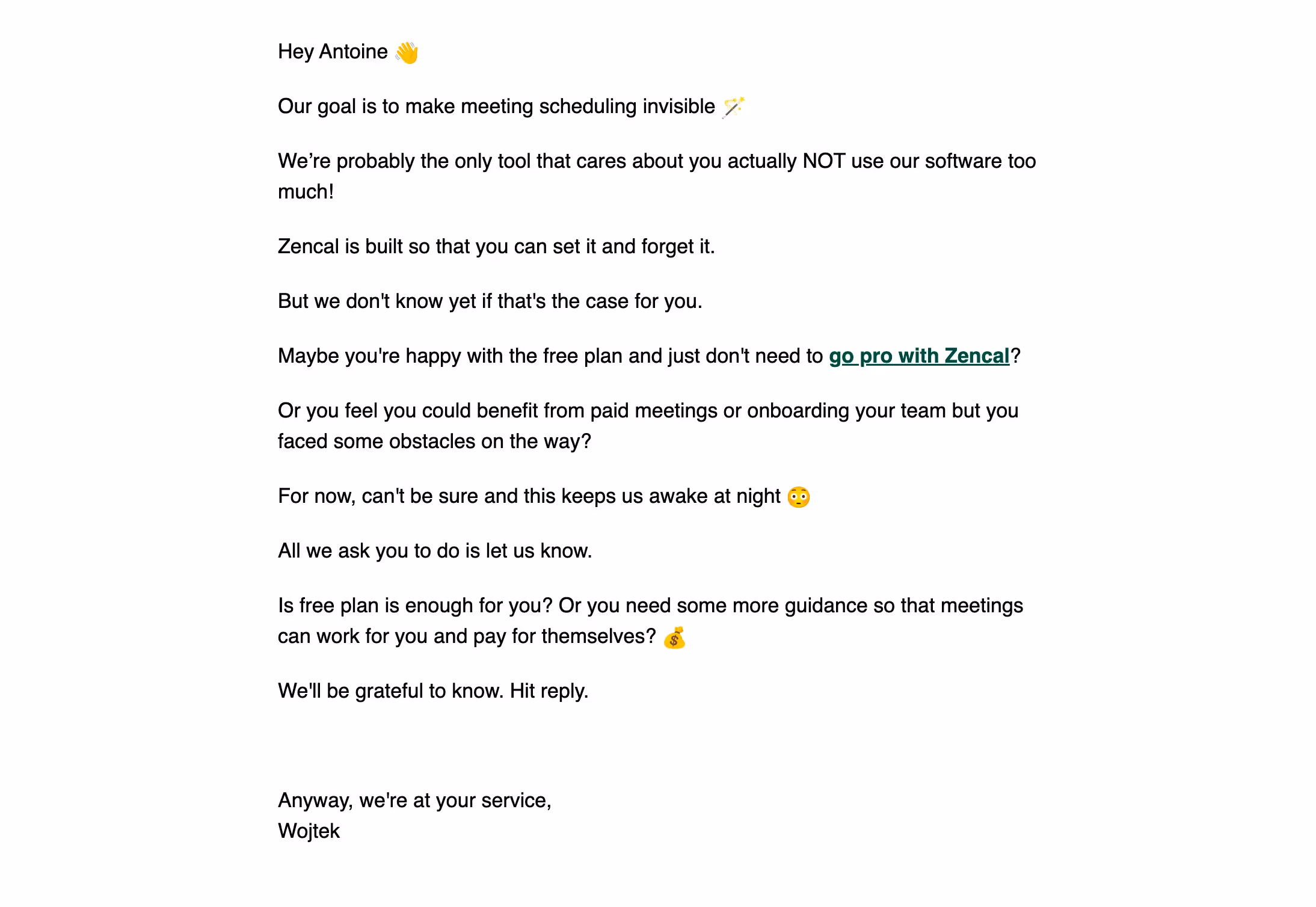 Zencal Onboarding Email