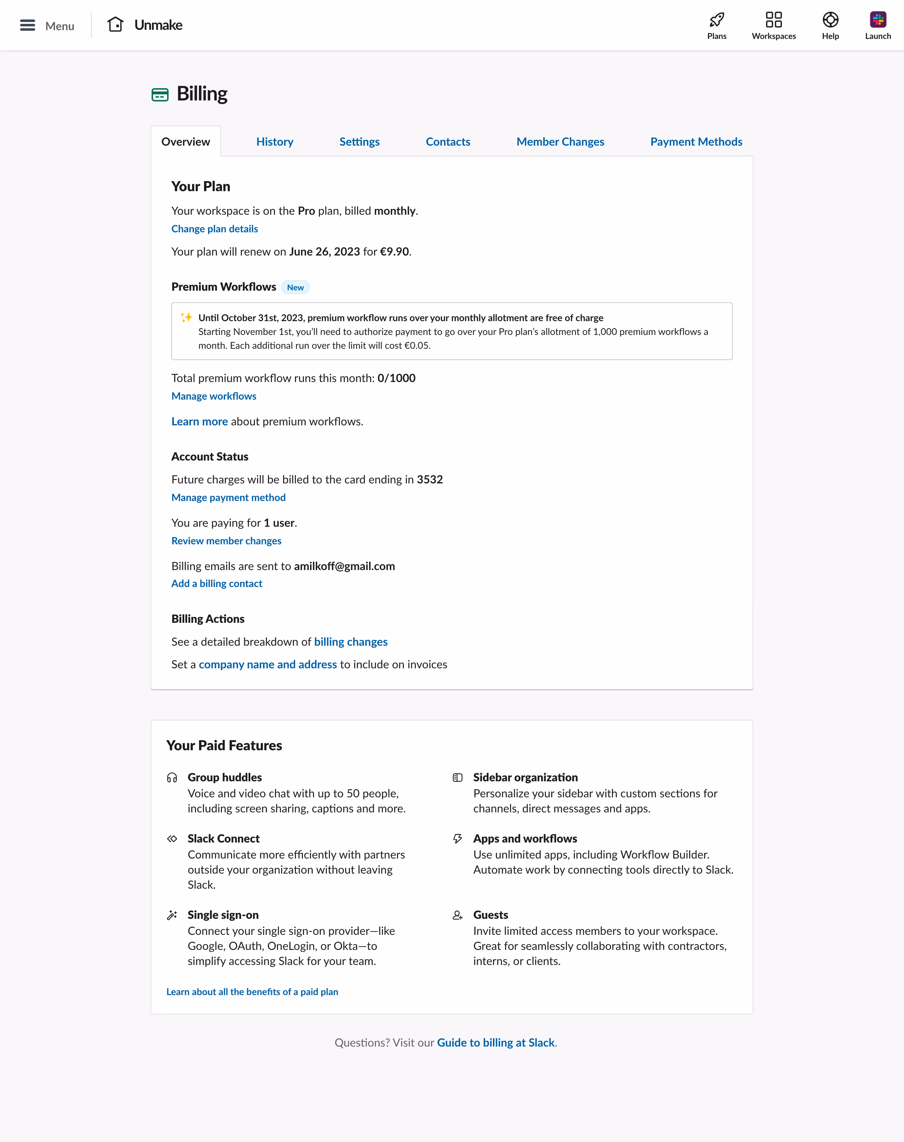 Slack Billing Overview