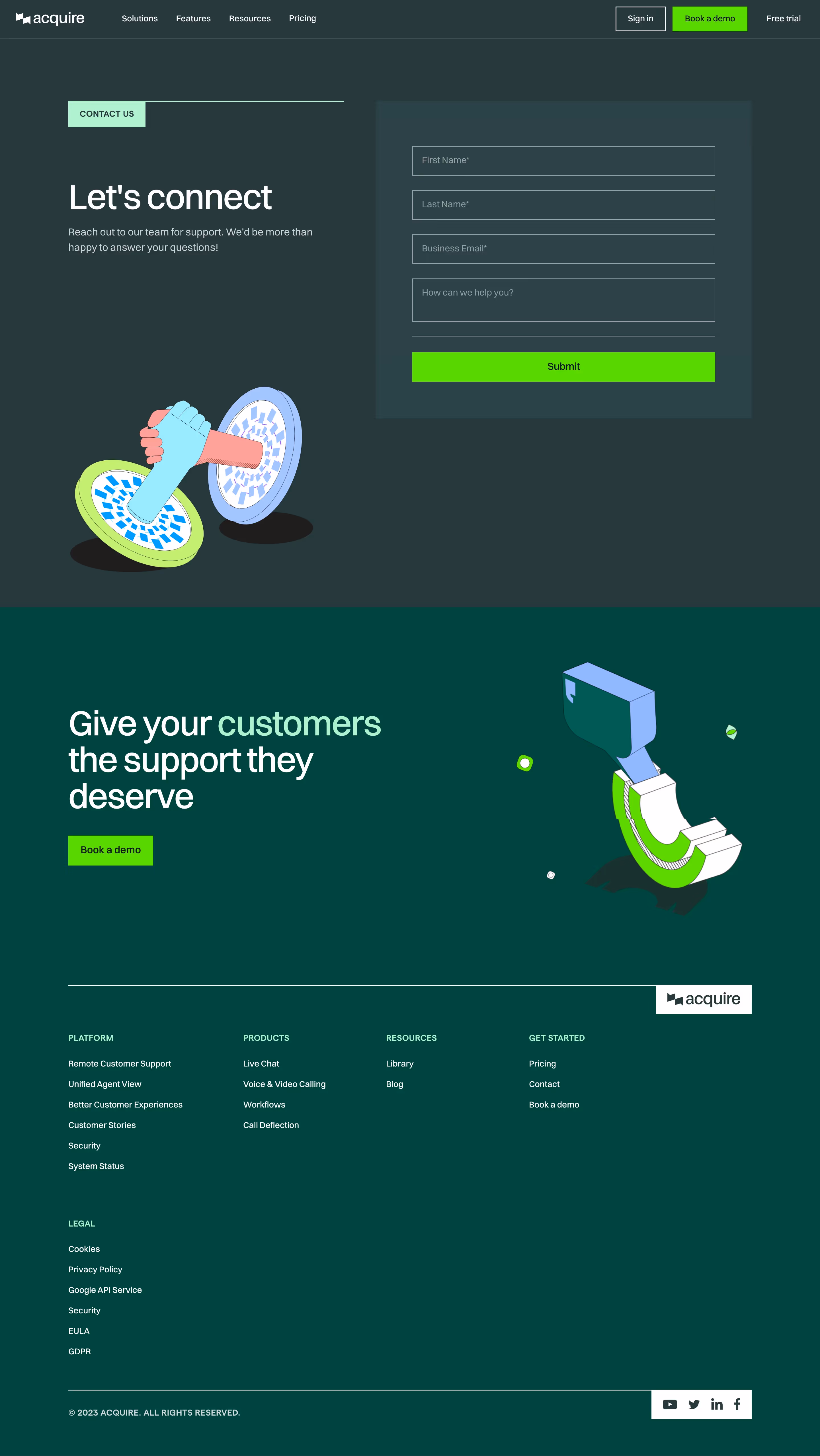 Acquire Contact Page