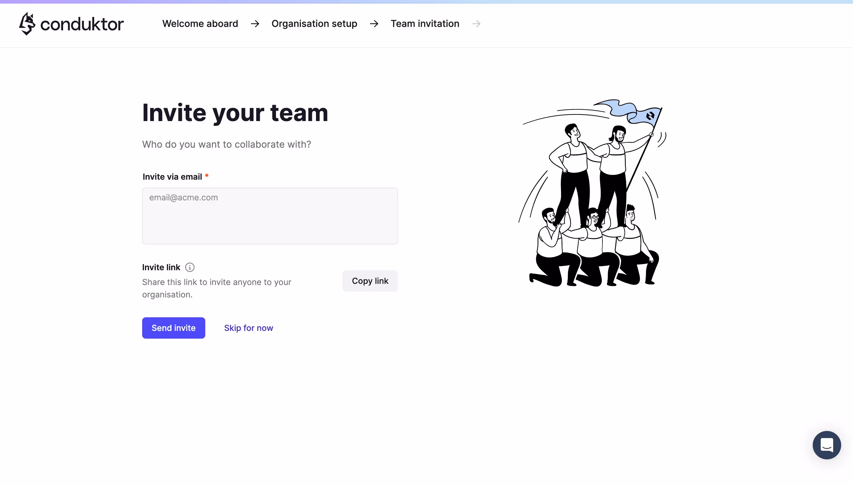Conduktor Invite Team Members