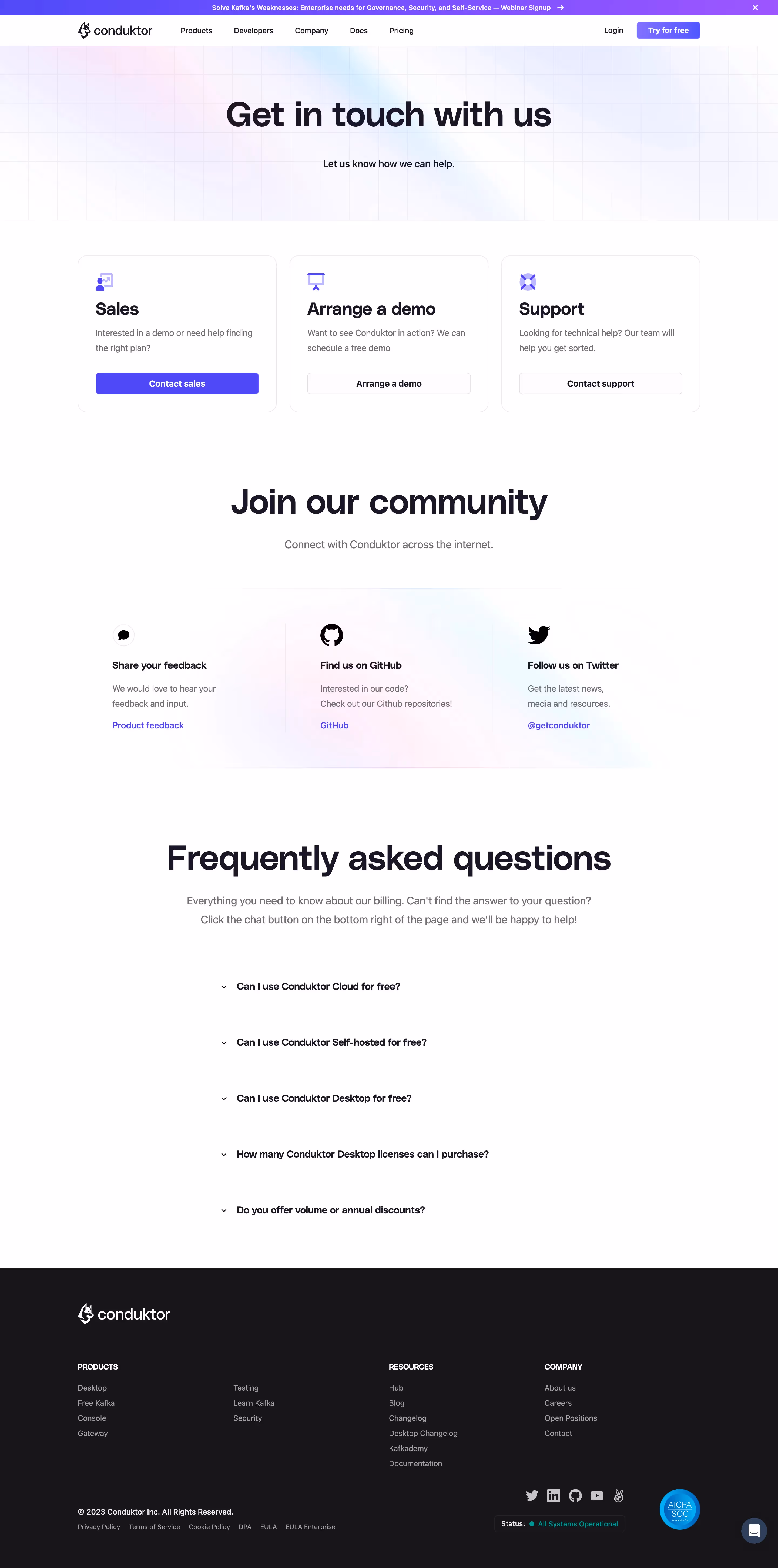 Conduktor Contact Page