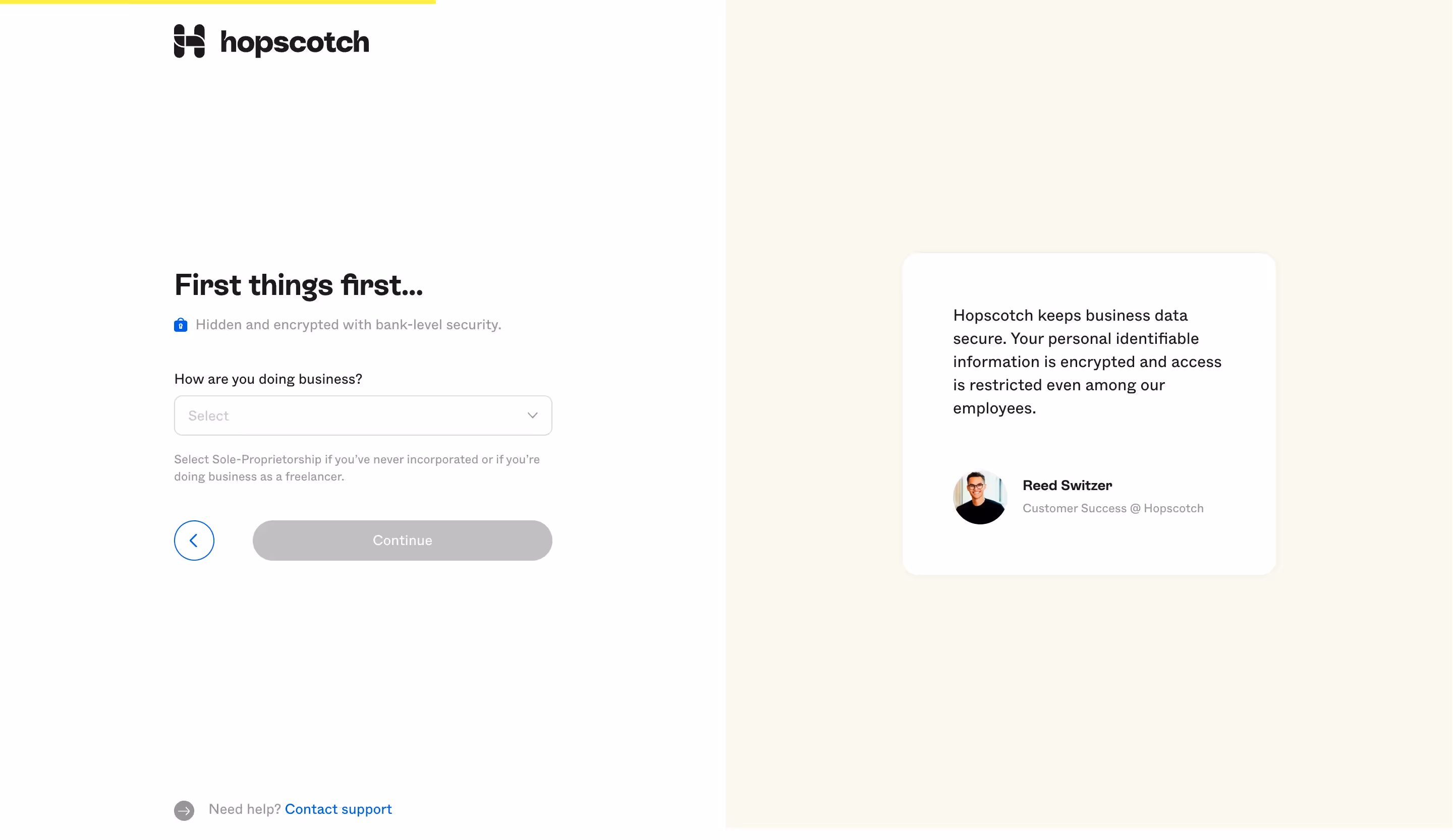 Hopscotch Account Setup