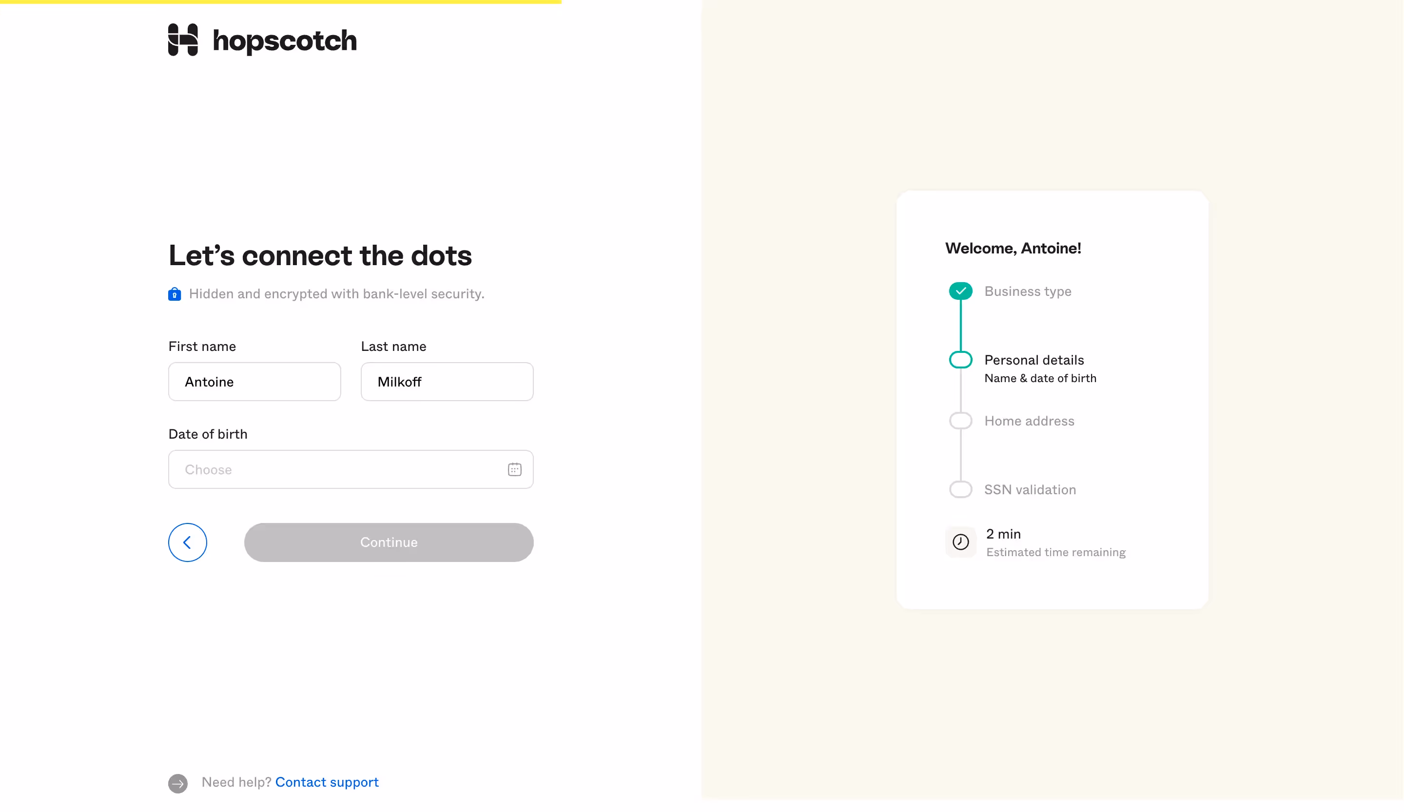 Hopscotch Account Setup