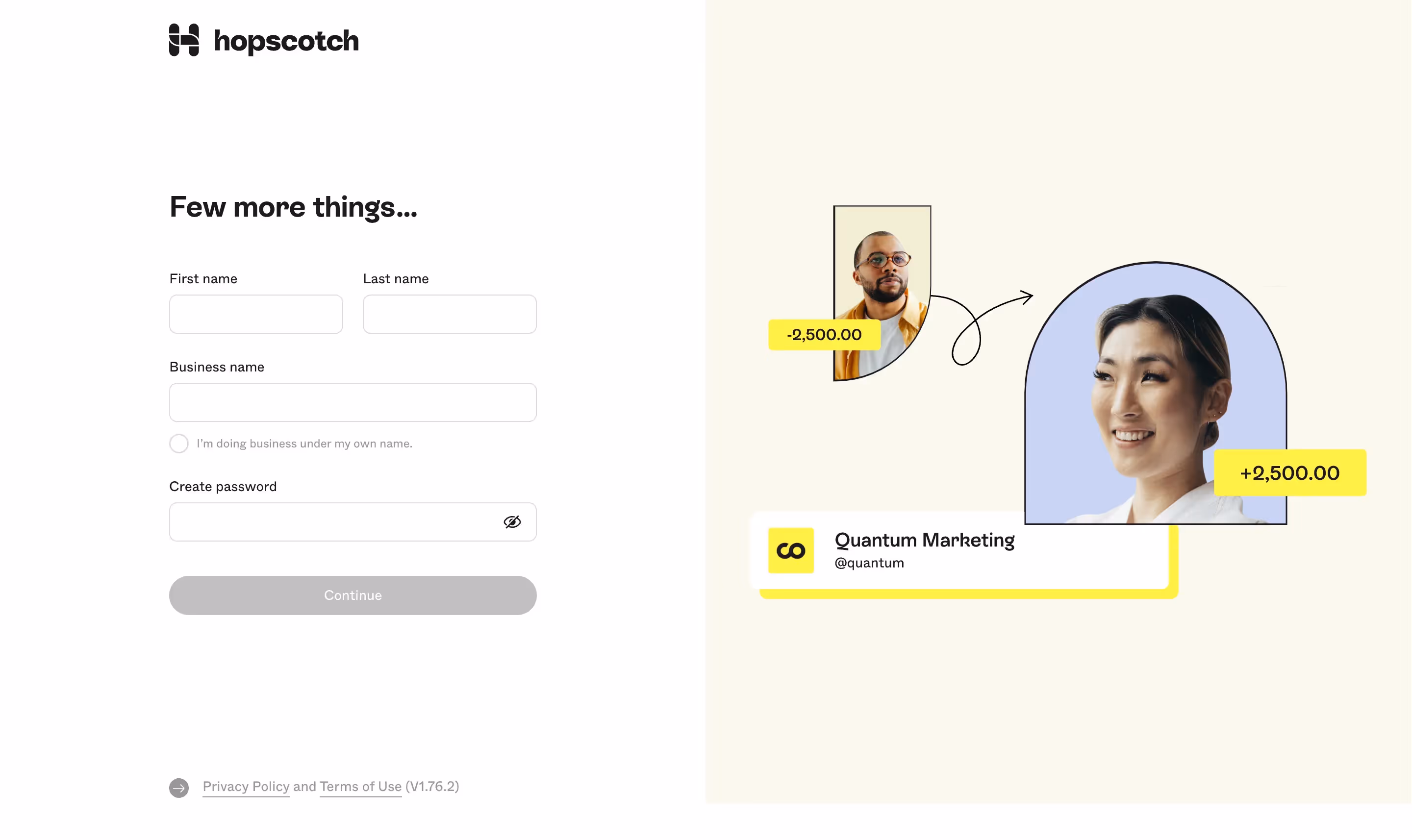 Hopscotch Account Setup