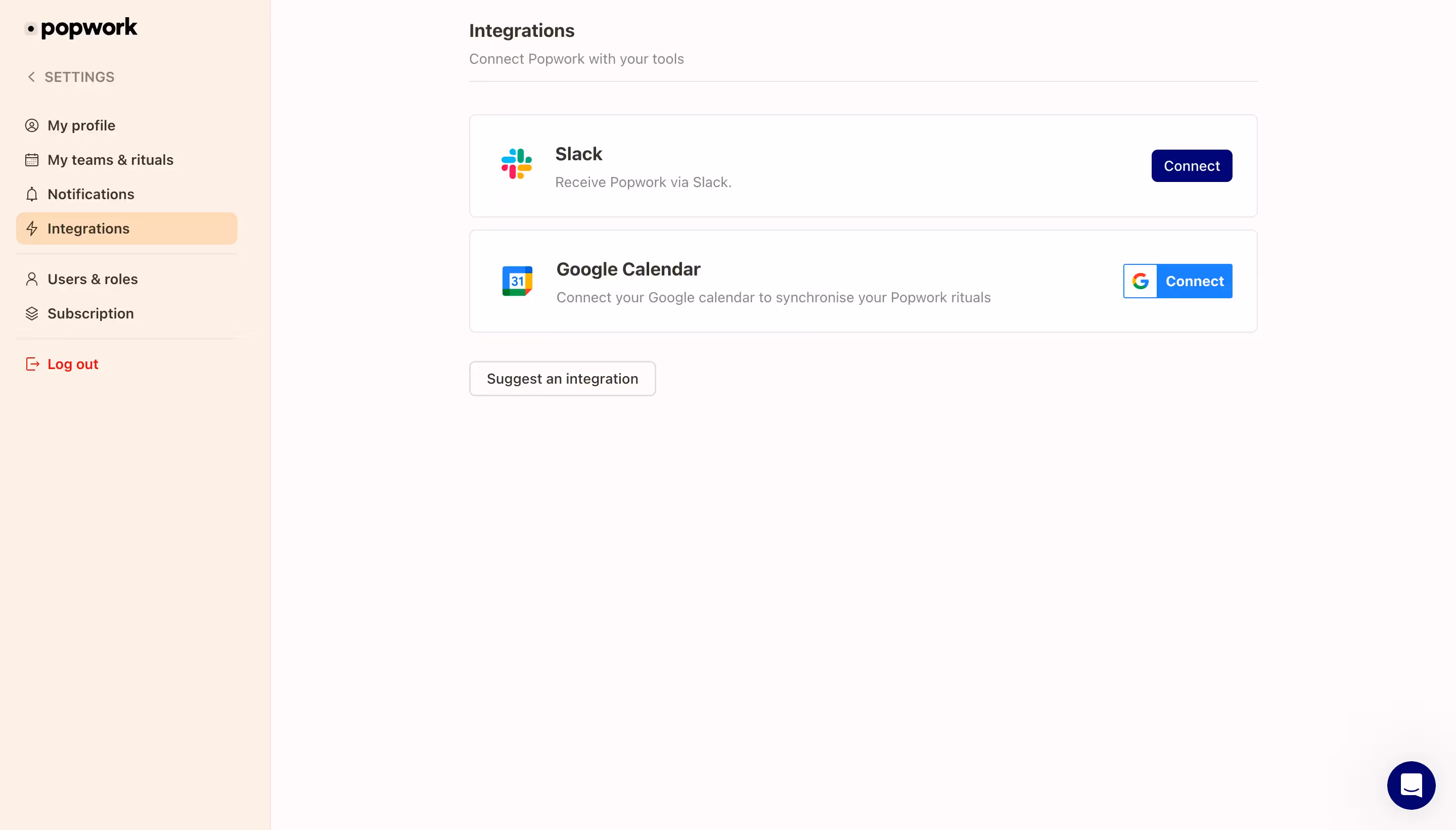 Popwork Integrations