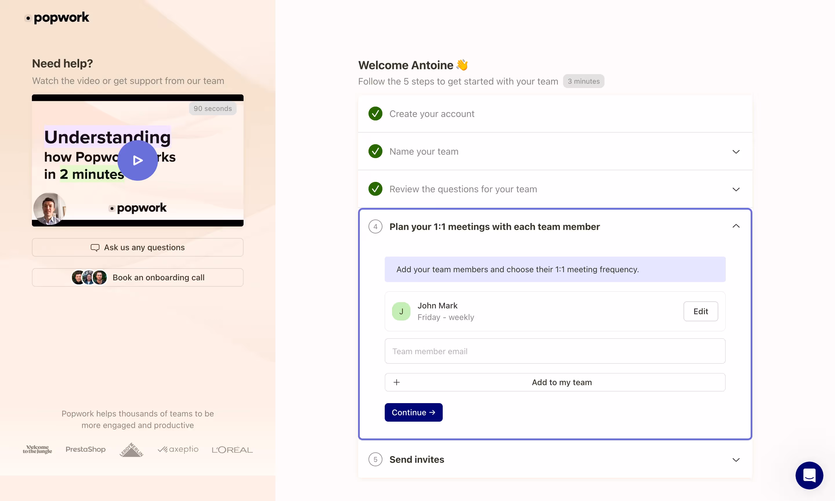 Popwork Invite Team Members