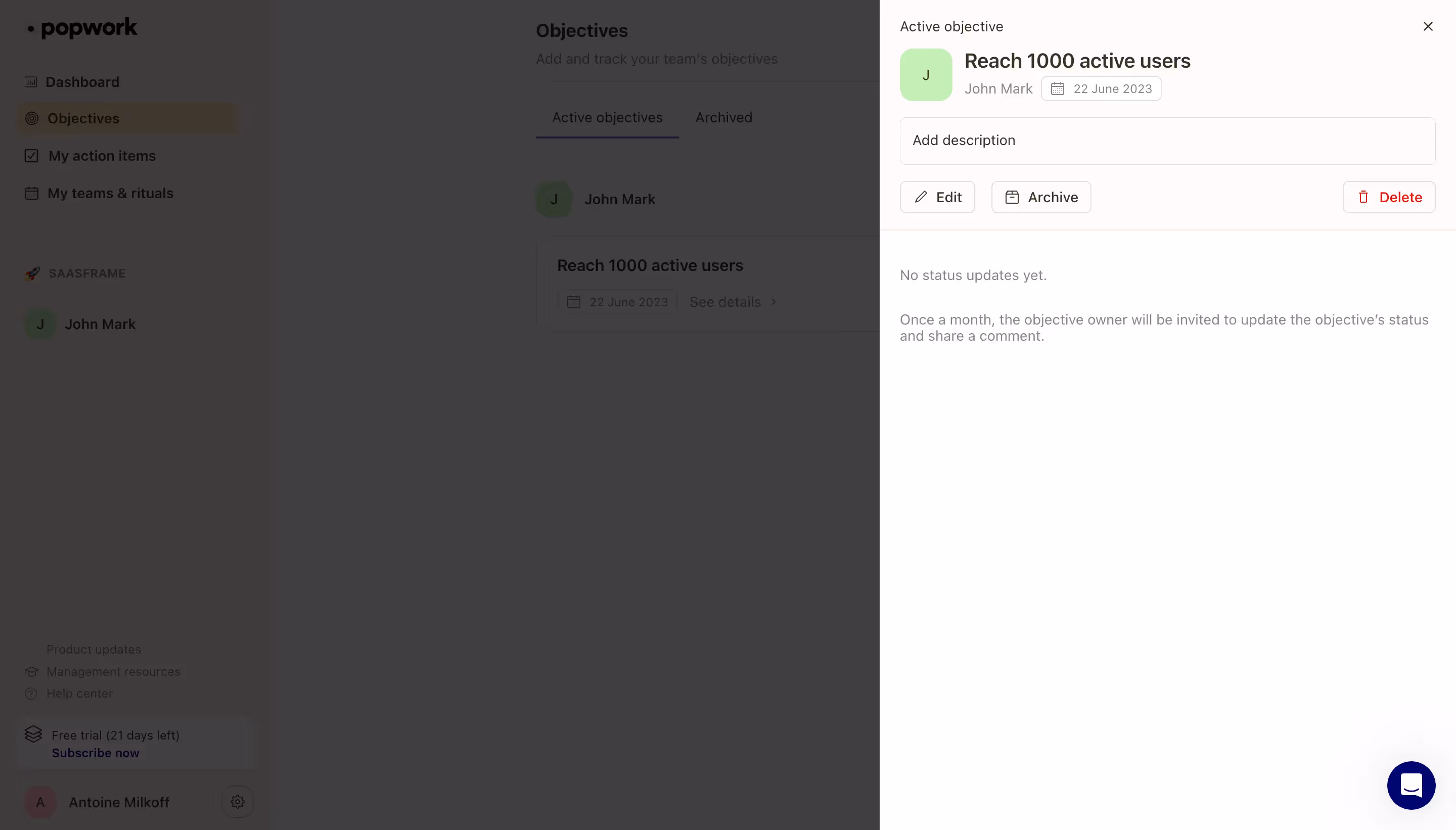 Popwork Objective Details